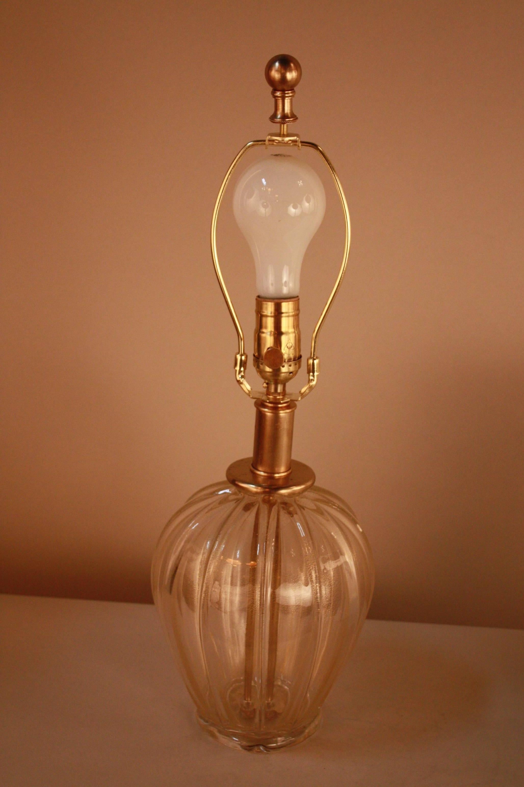 Blown Glass Art Glass Lamp by Moreau Freres