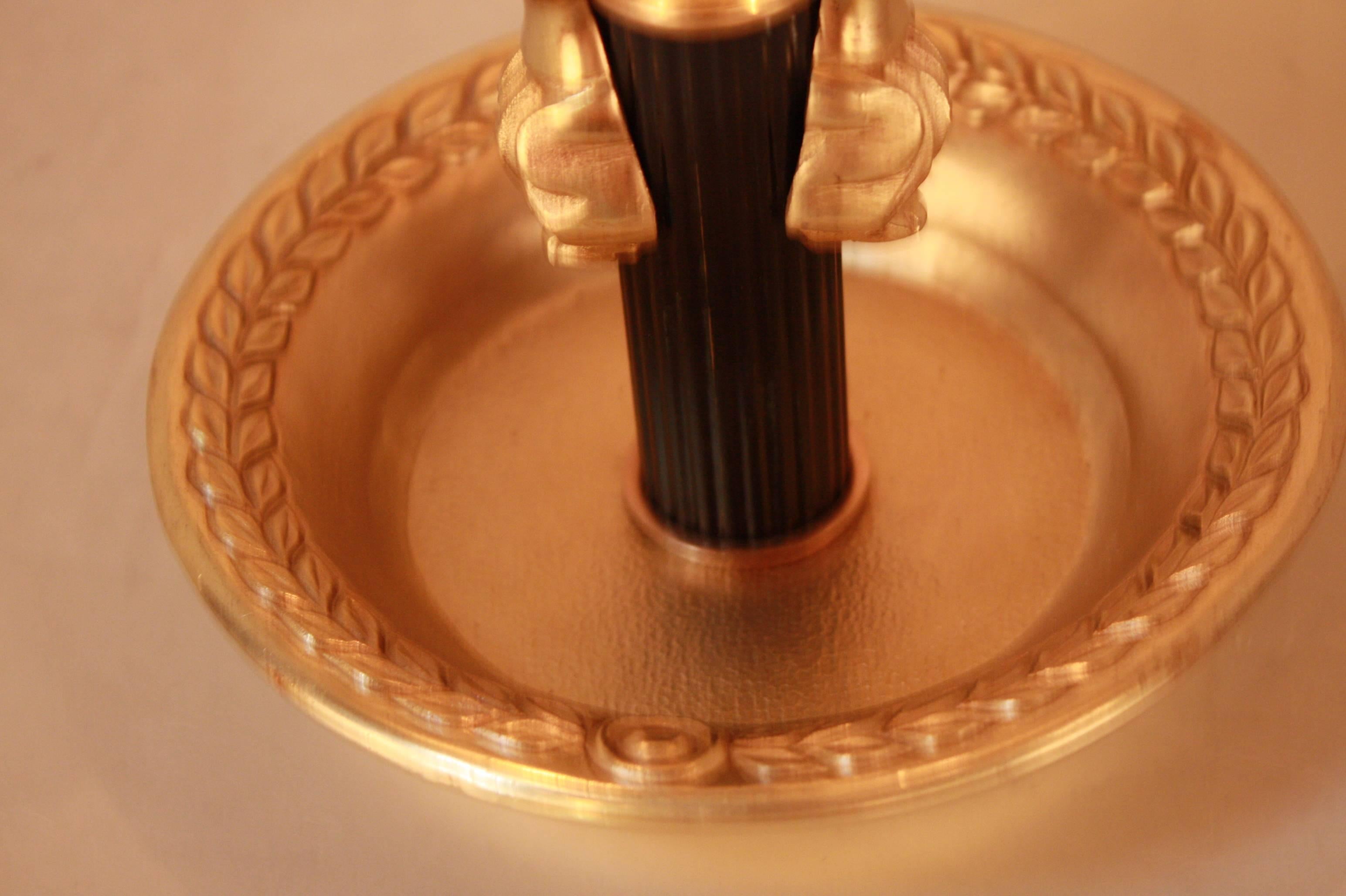  French Empire Style Bronze Bouillotte Lamp In Good Condition In Fairfax, VA