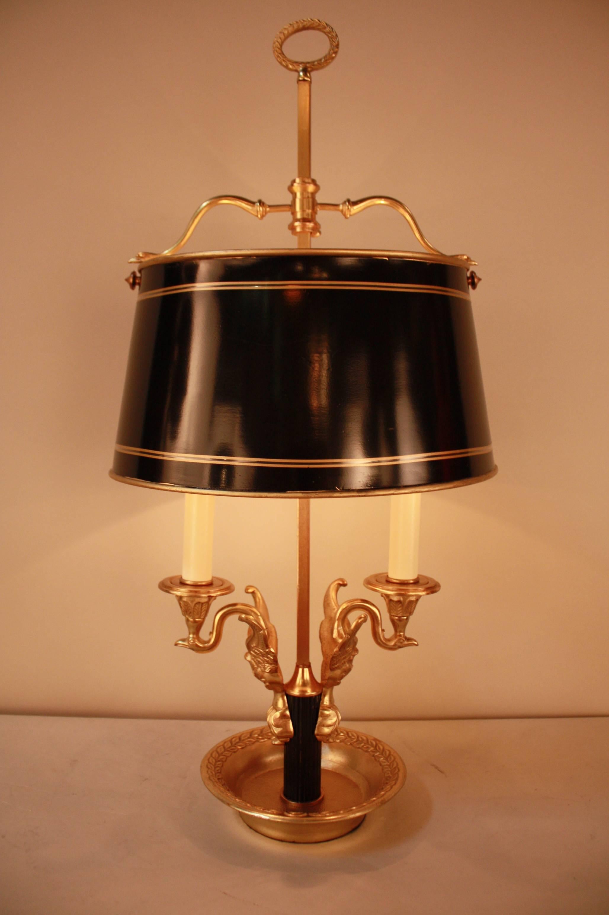  French Empire Style Bronze Bouillotte Lamp 1