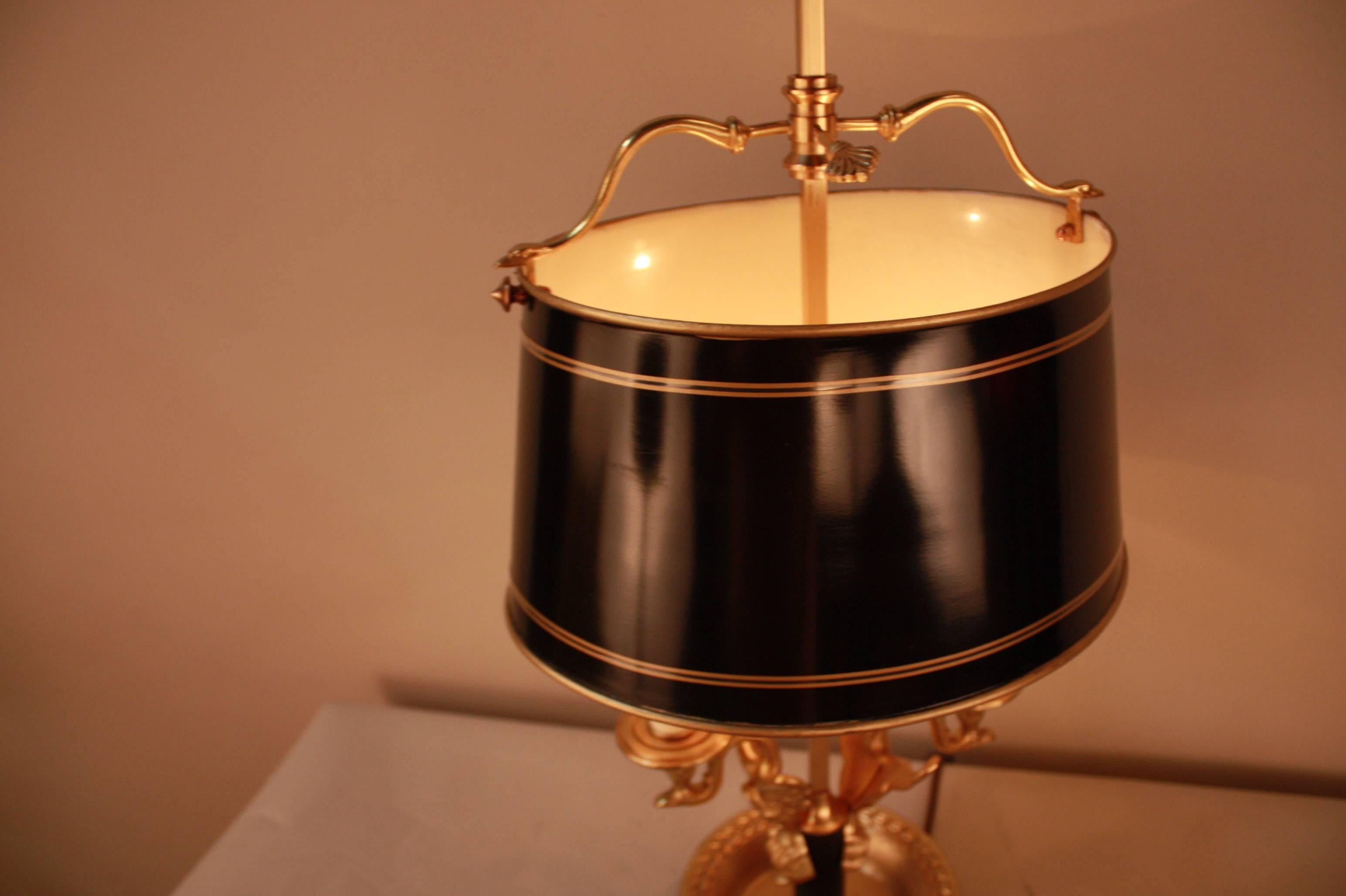  French Empire Style Bronze Bouillotte Lamp 4