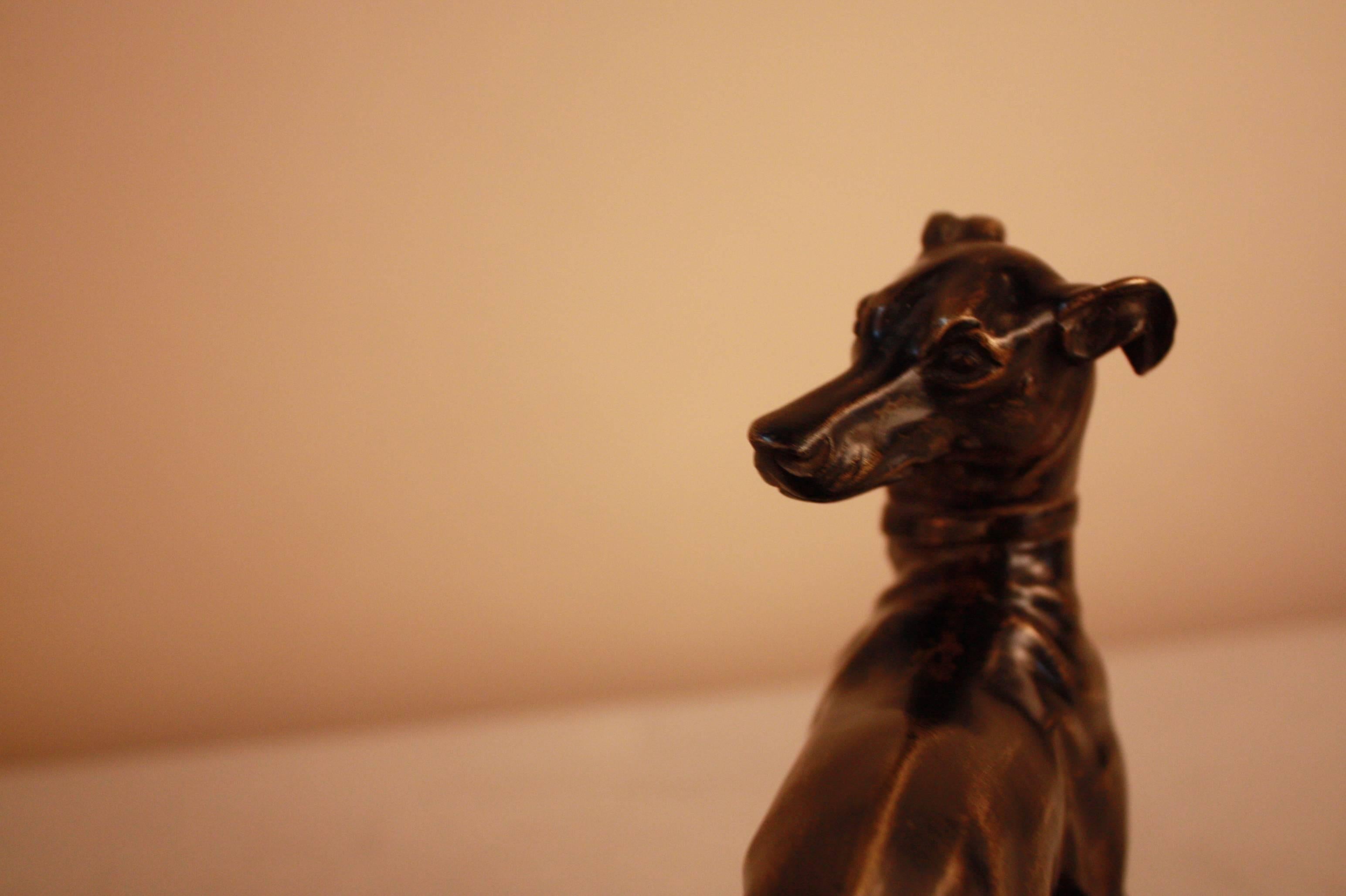 1930s Bronze Greyhound Dog by Irenee Rochard 1