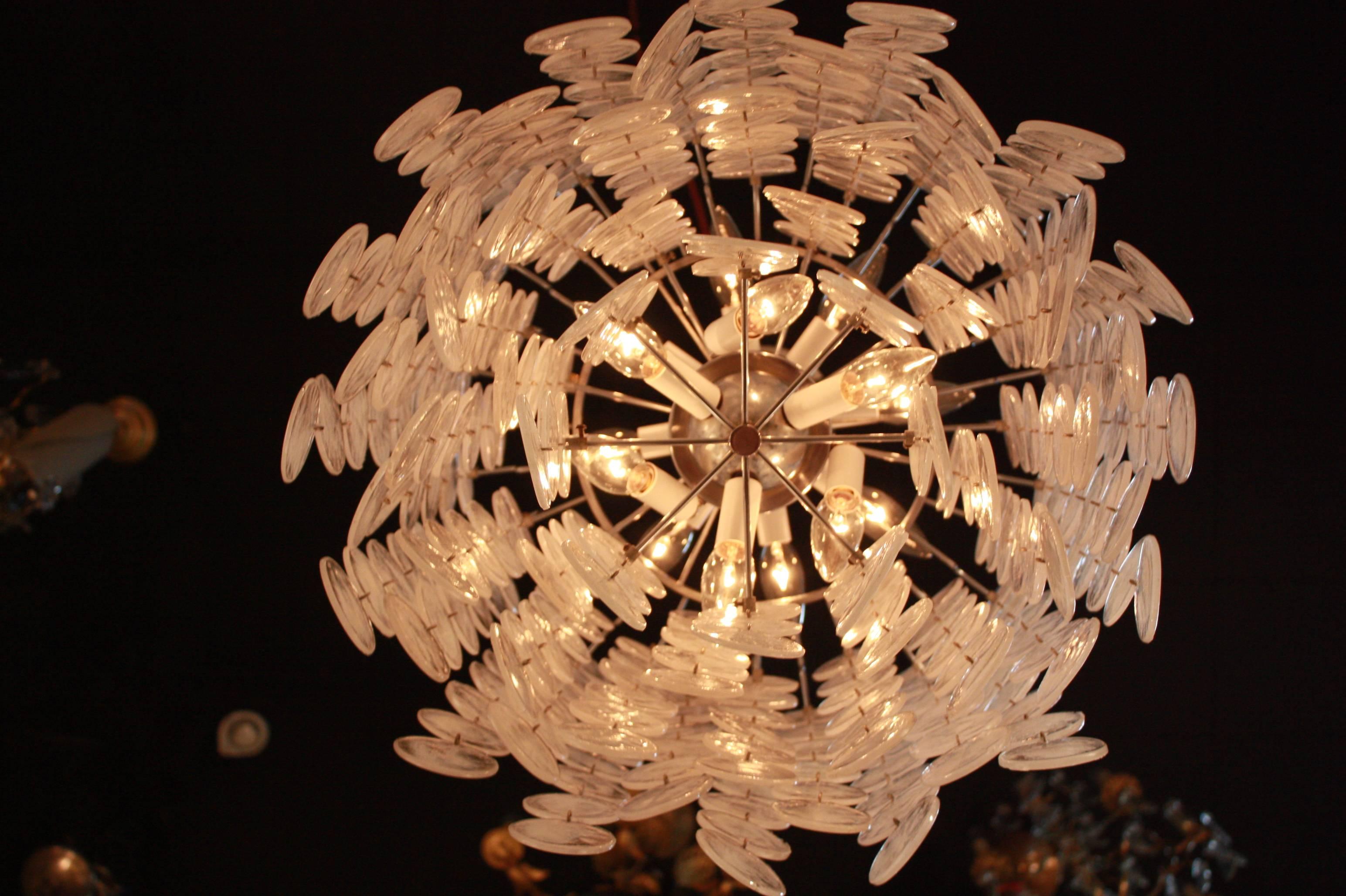 Pair of 1970s Murano Glass Chandeliers In Good Condition In Fairfax, VA