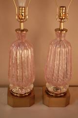 Pair of Venetion Murano Glass Table Lamps