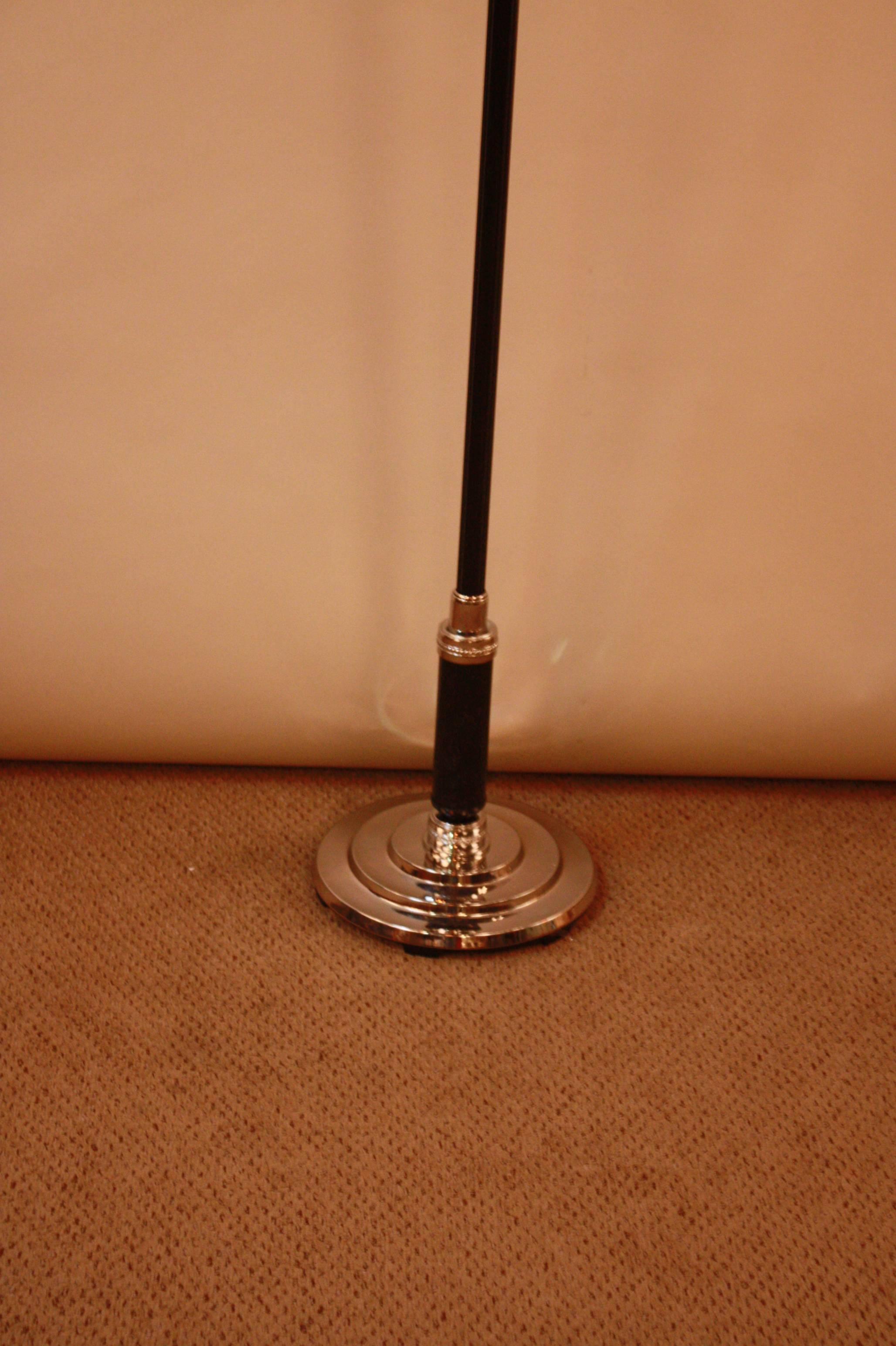 Lacquered American Art Deco Torchiere Floor Lamp