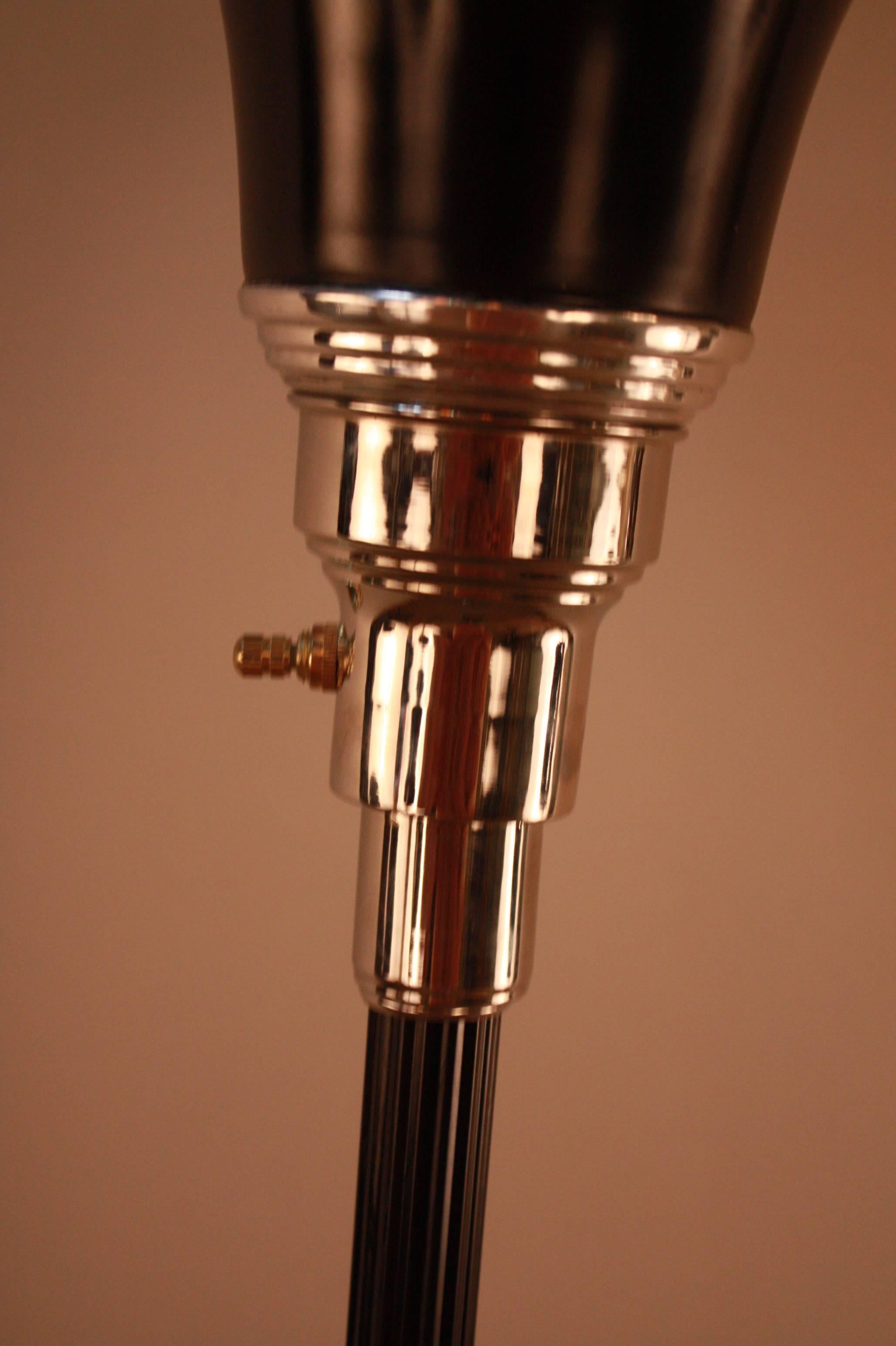 Aluminum American Art Deco Torchiere Floor Lamp
