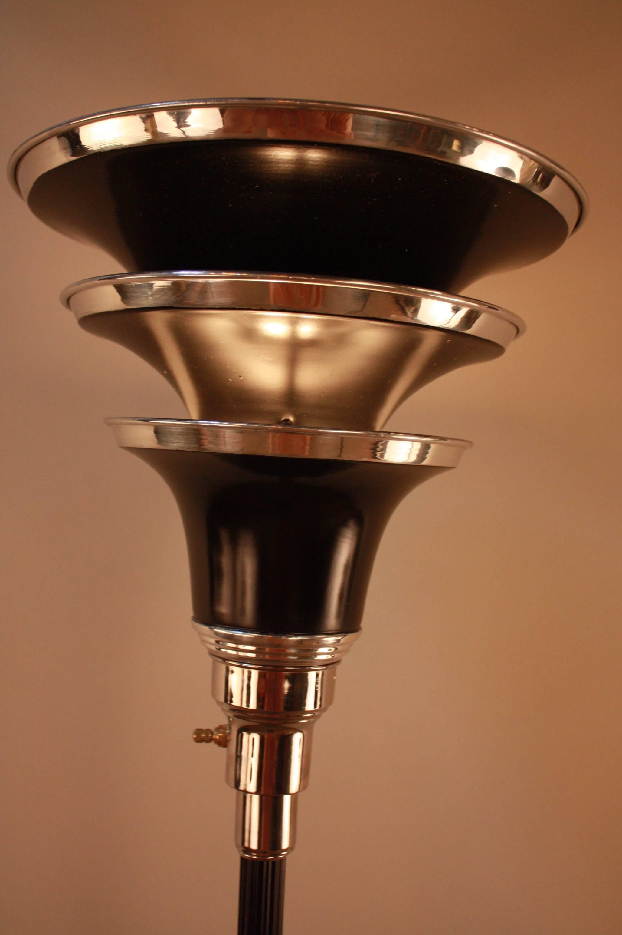 American Art Deco Torchiere Floor Lamp 1