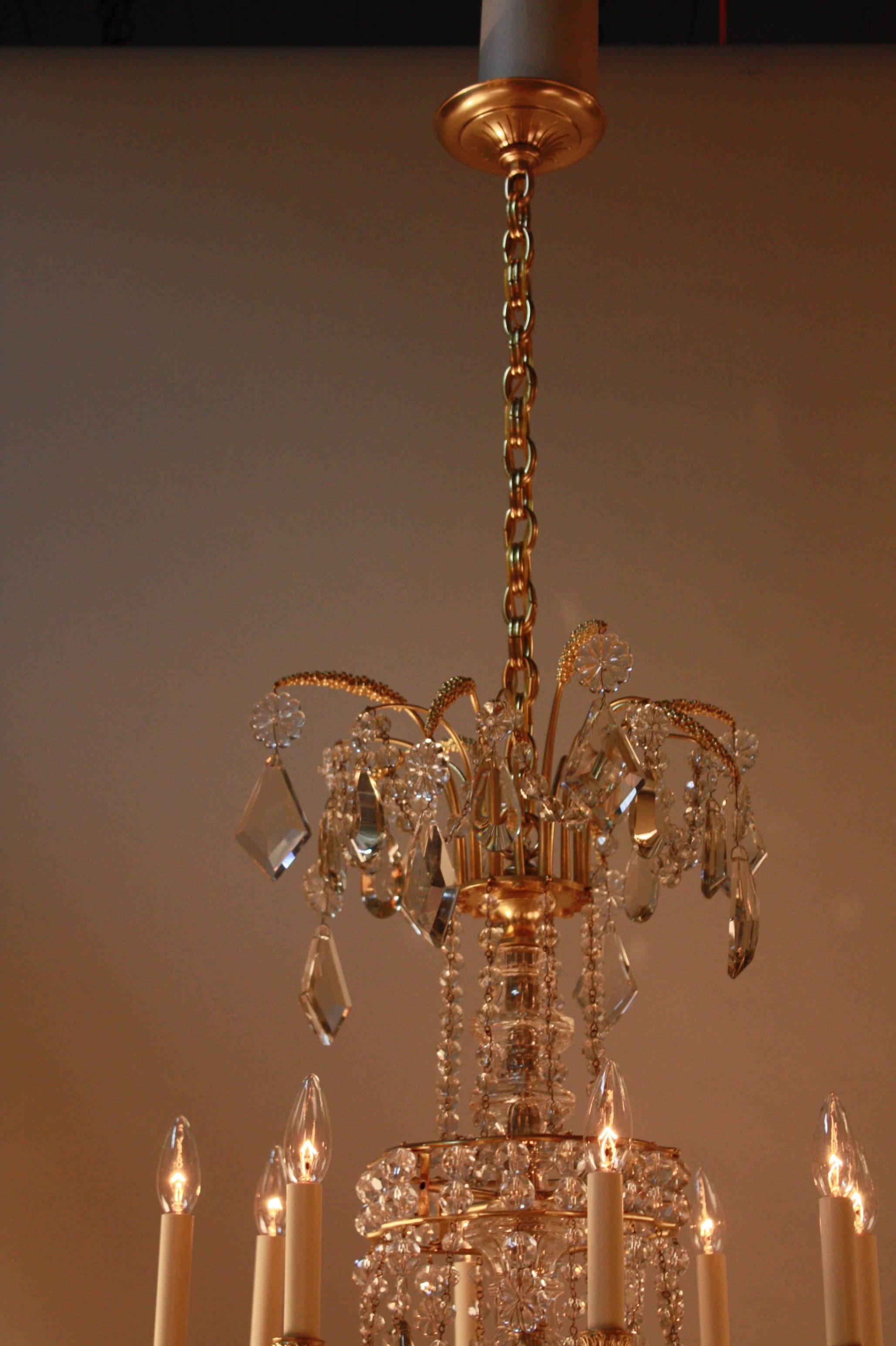 For most, Maison Baguès is synonymous with incredibly quality and heritage. This eight-light polished crystal chandelier features an elegant and detailed bronze frame. This piece has a stunning profile when viewed from any side, and a breathtaking