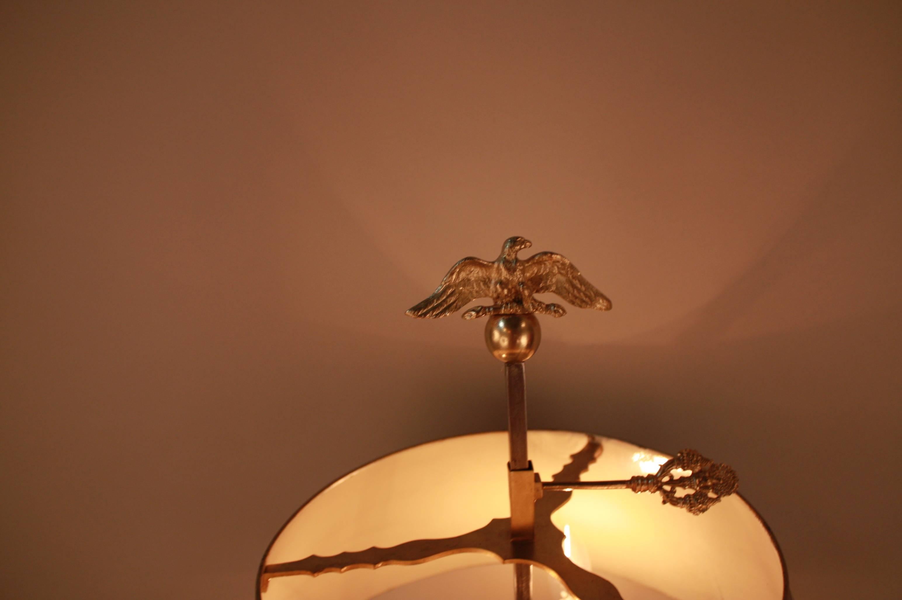 Early 20th Century French Bronze Empire Style Bouillotte Table Lamp