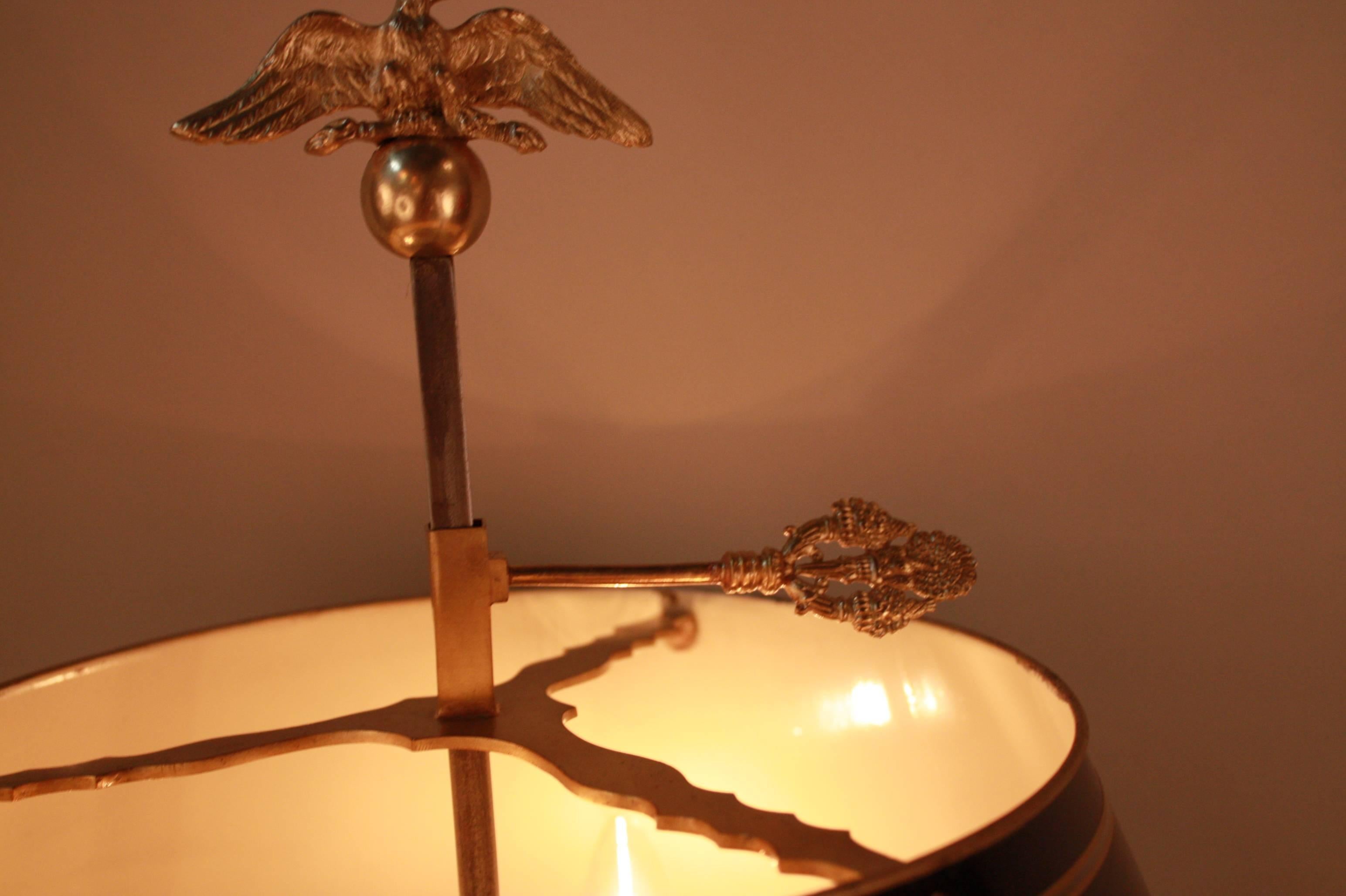 French Bronze Empire Style Bouillotte Table Lamp 3