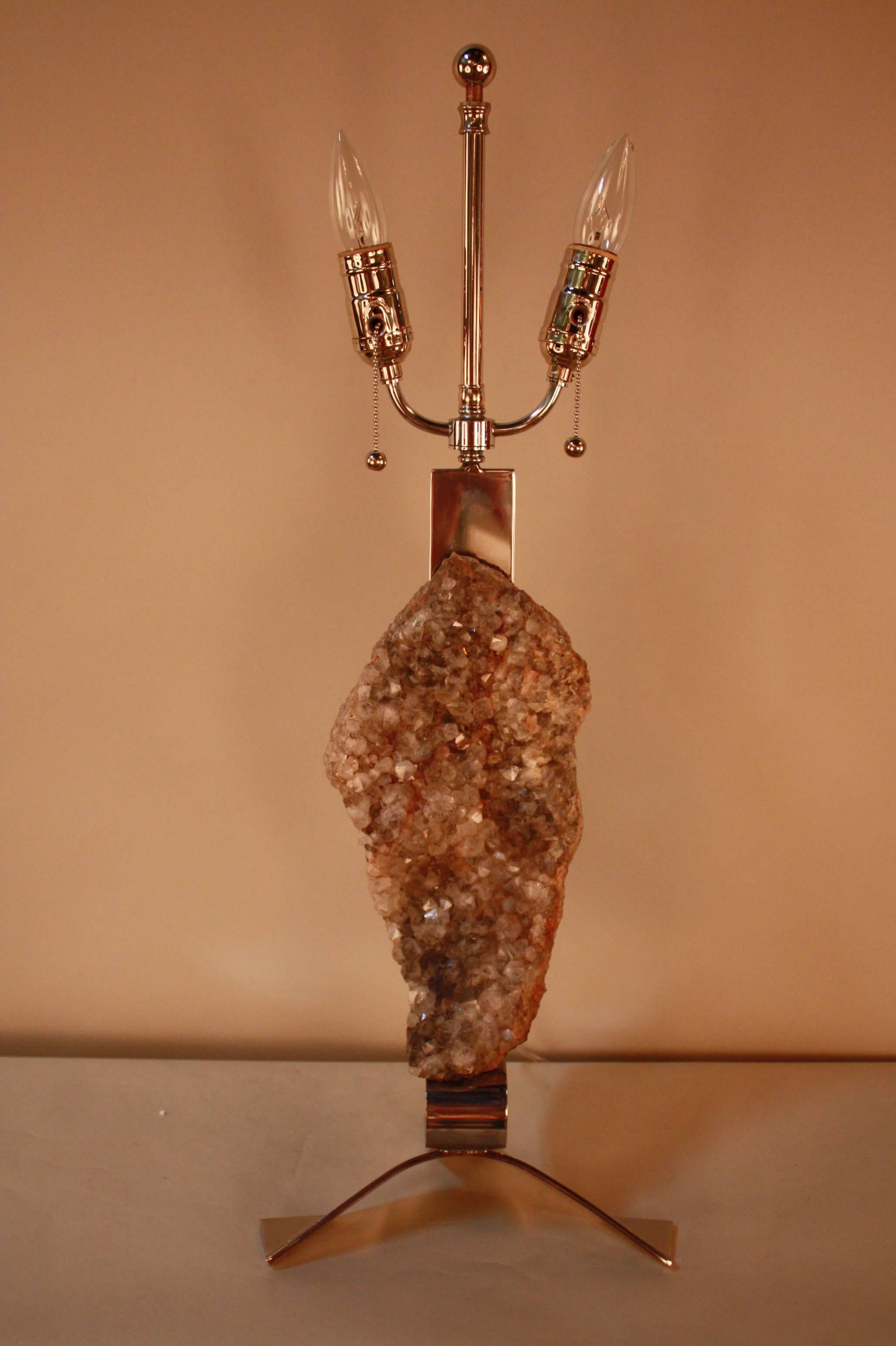 Chrome Rock Crystals Table Lamp