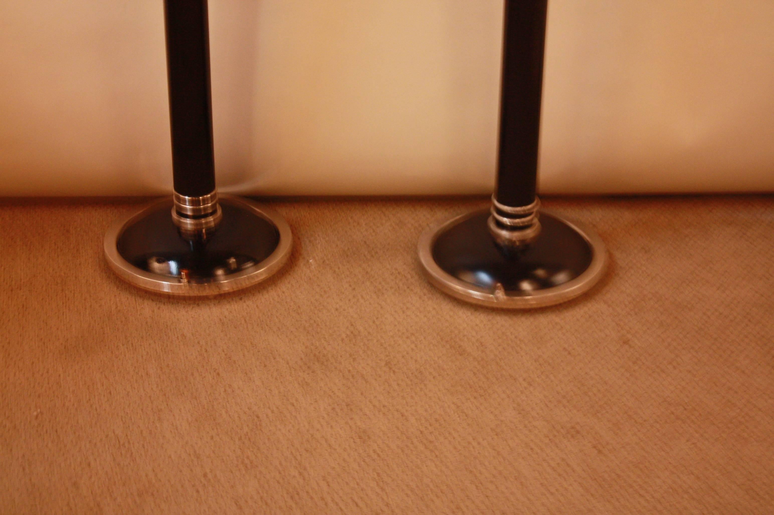 Pair of French Art Deco Torchiere Floor Lamps 3