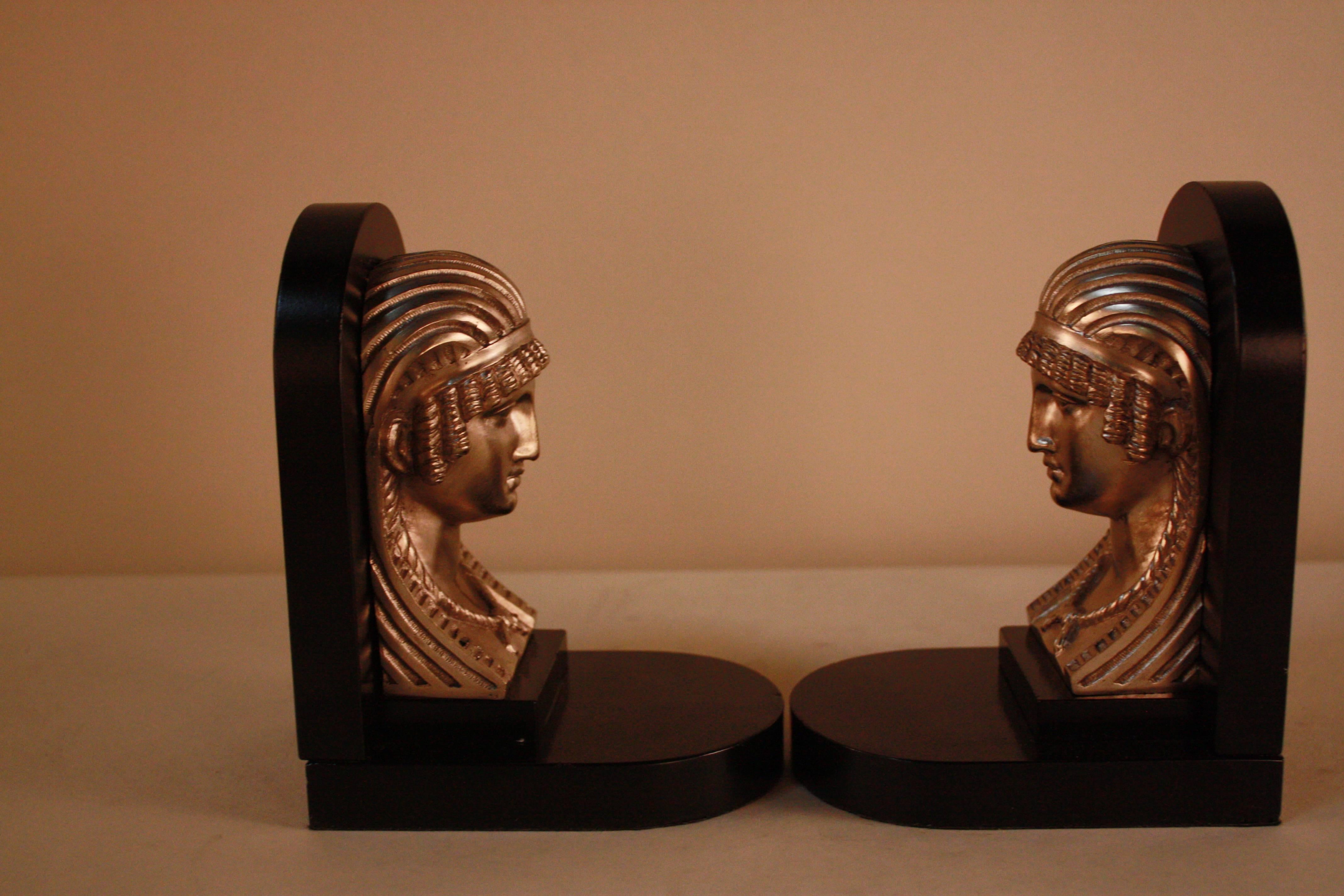 French Egyptian Revival Art Deco Bookends