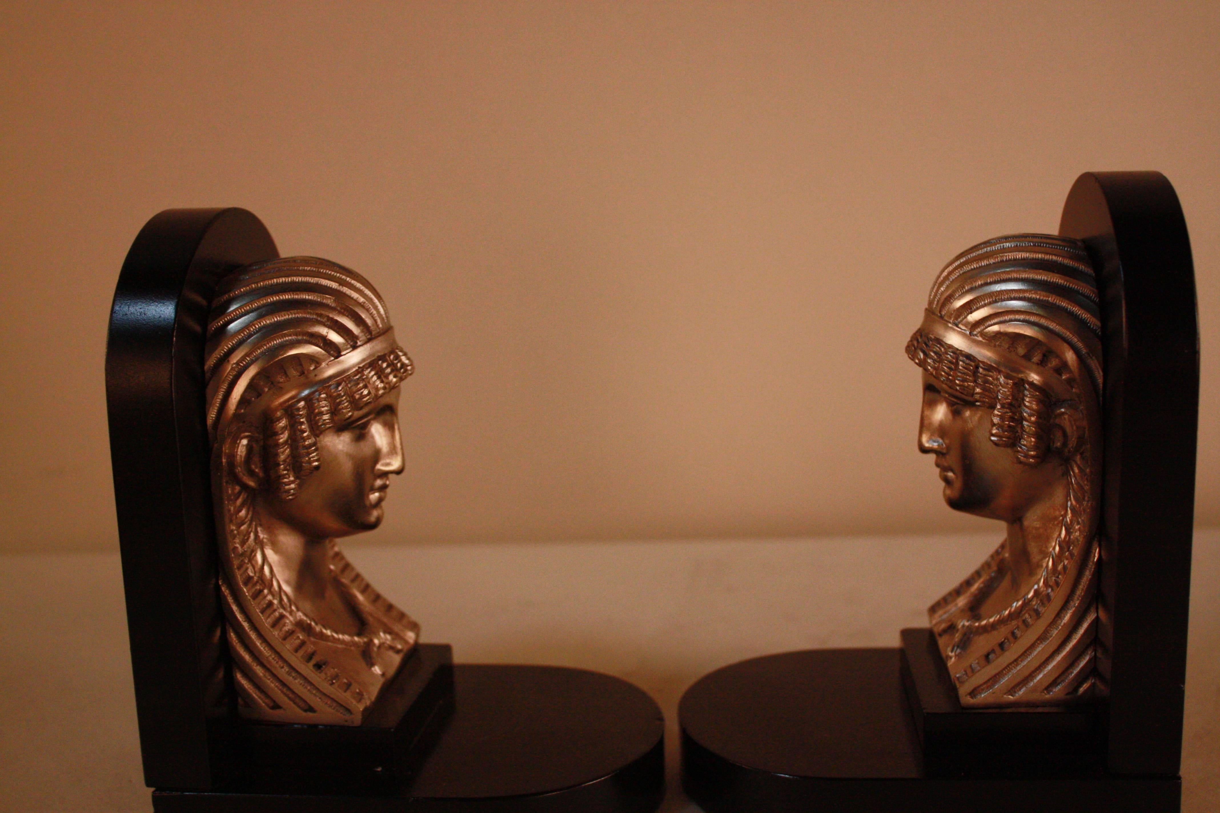 Mid-20th Century Egyptian Revival Art Deco Bookends