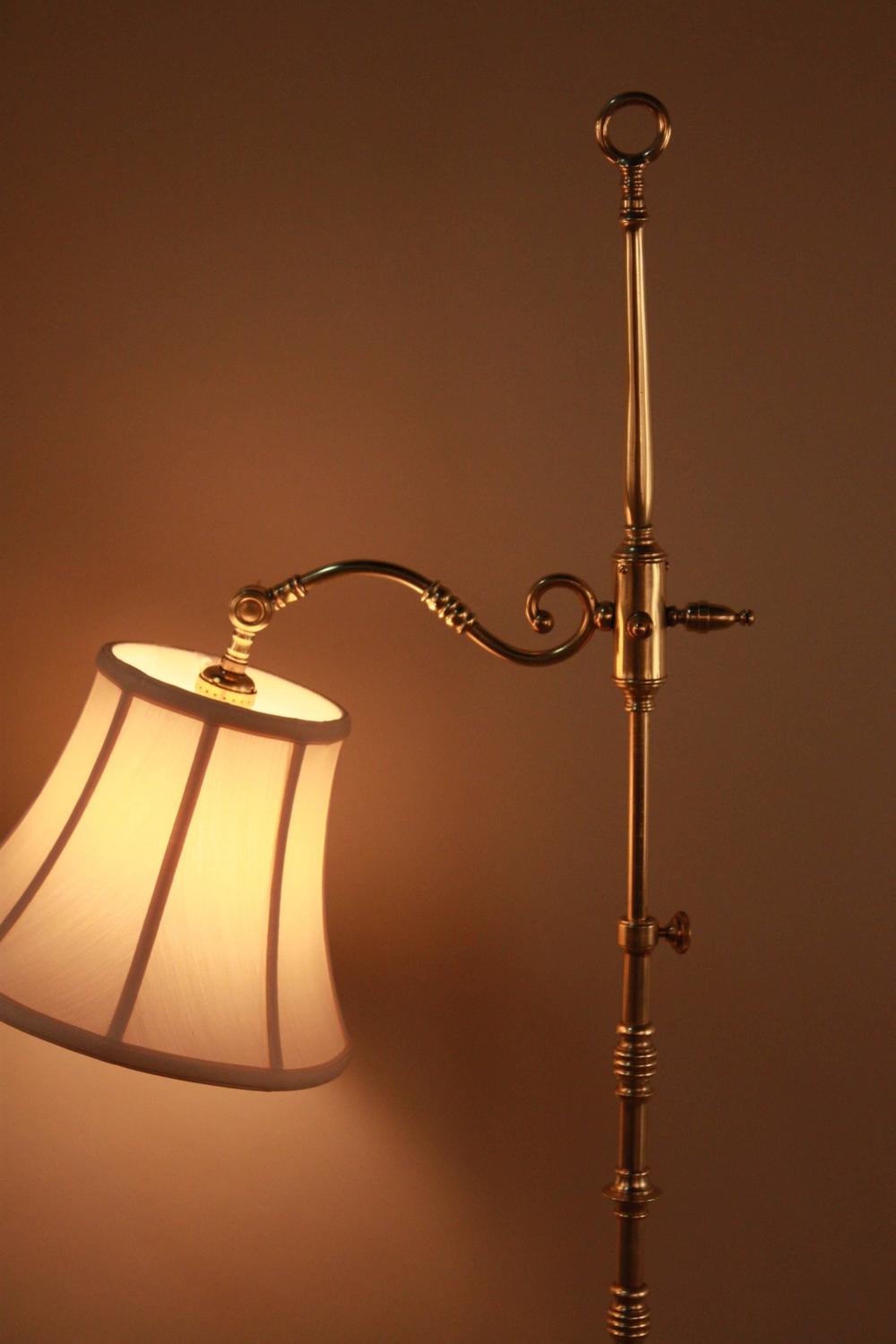 Spanish Bronze Adjustable Height Floor Lamp For Sale at 1stdibs