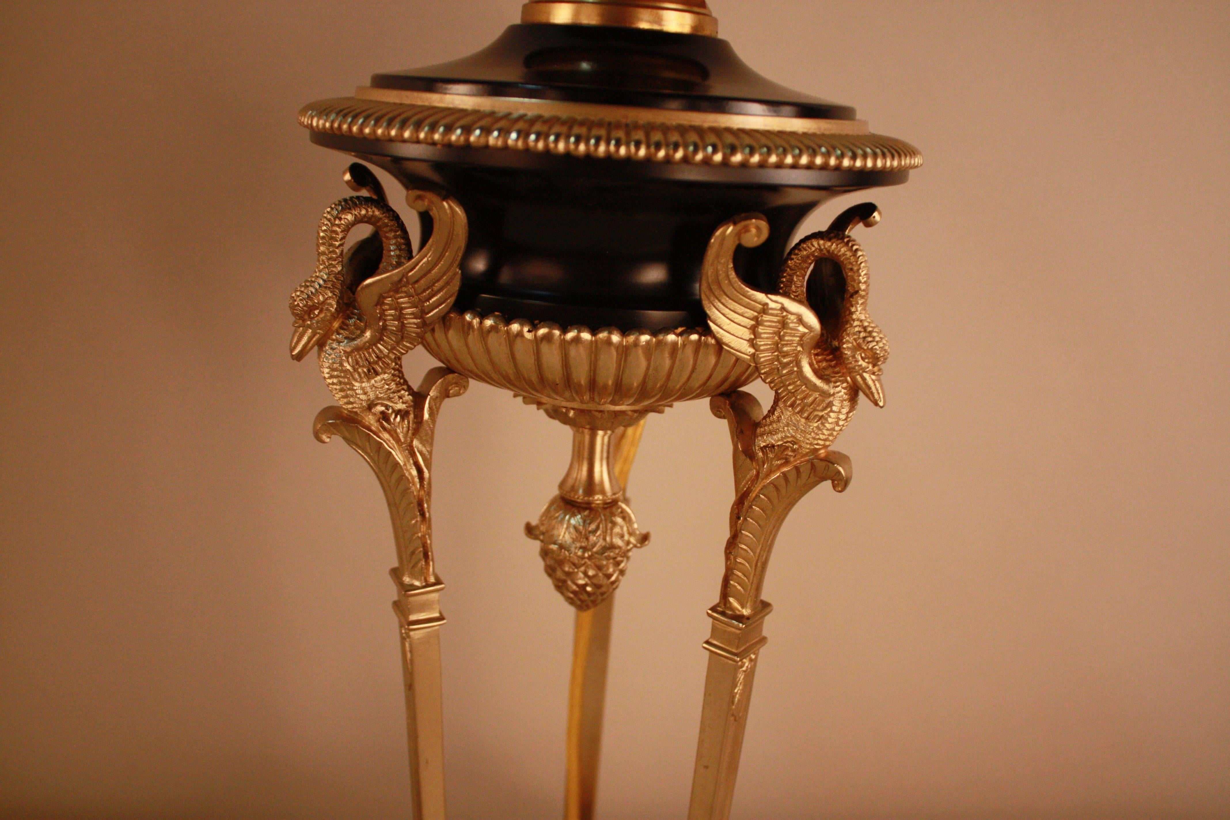 19th Century French Empire Style Bronze Table Lamp 1