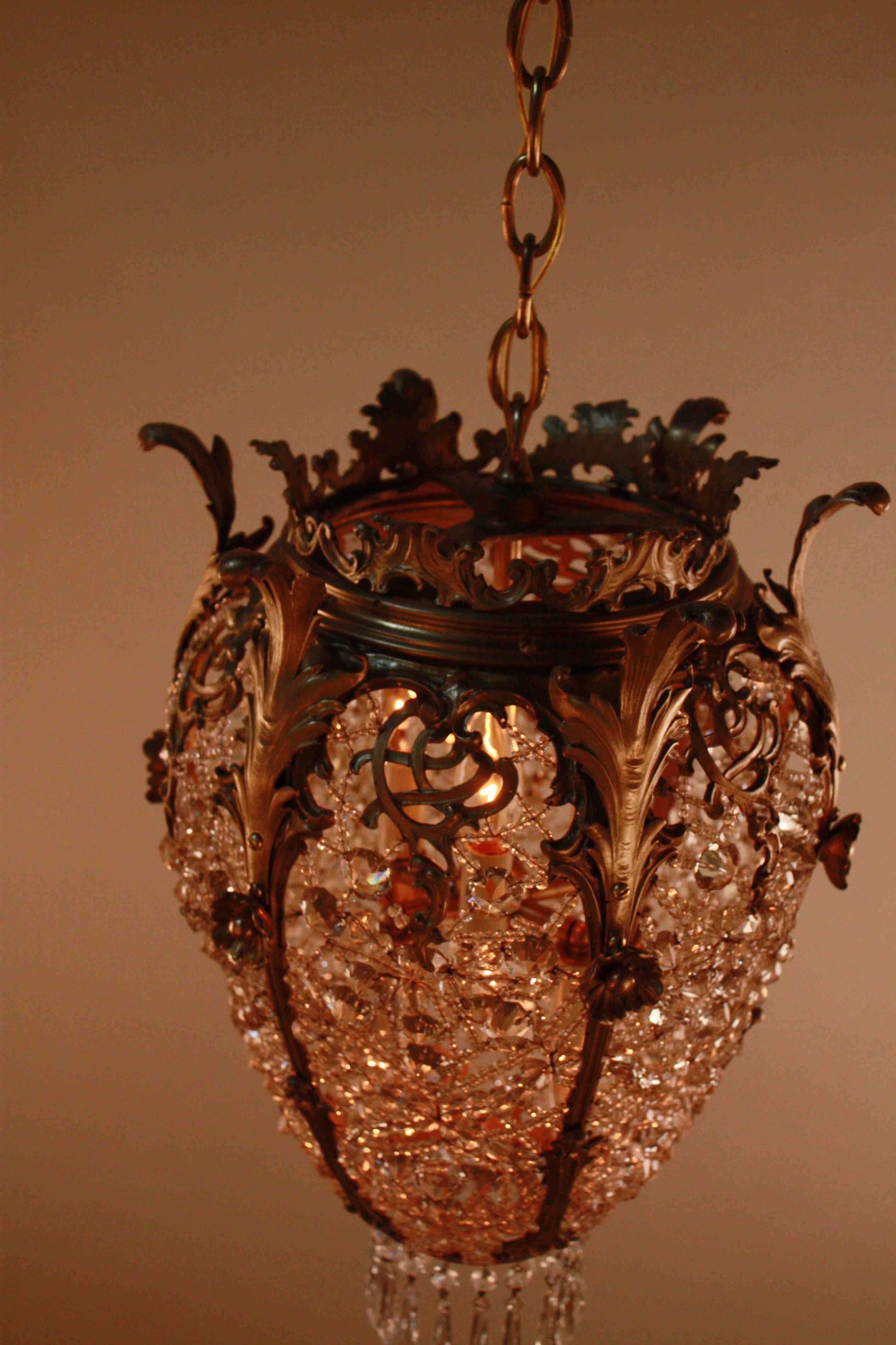 French Crystal and Bronze Chandelier 6