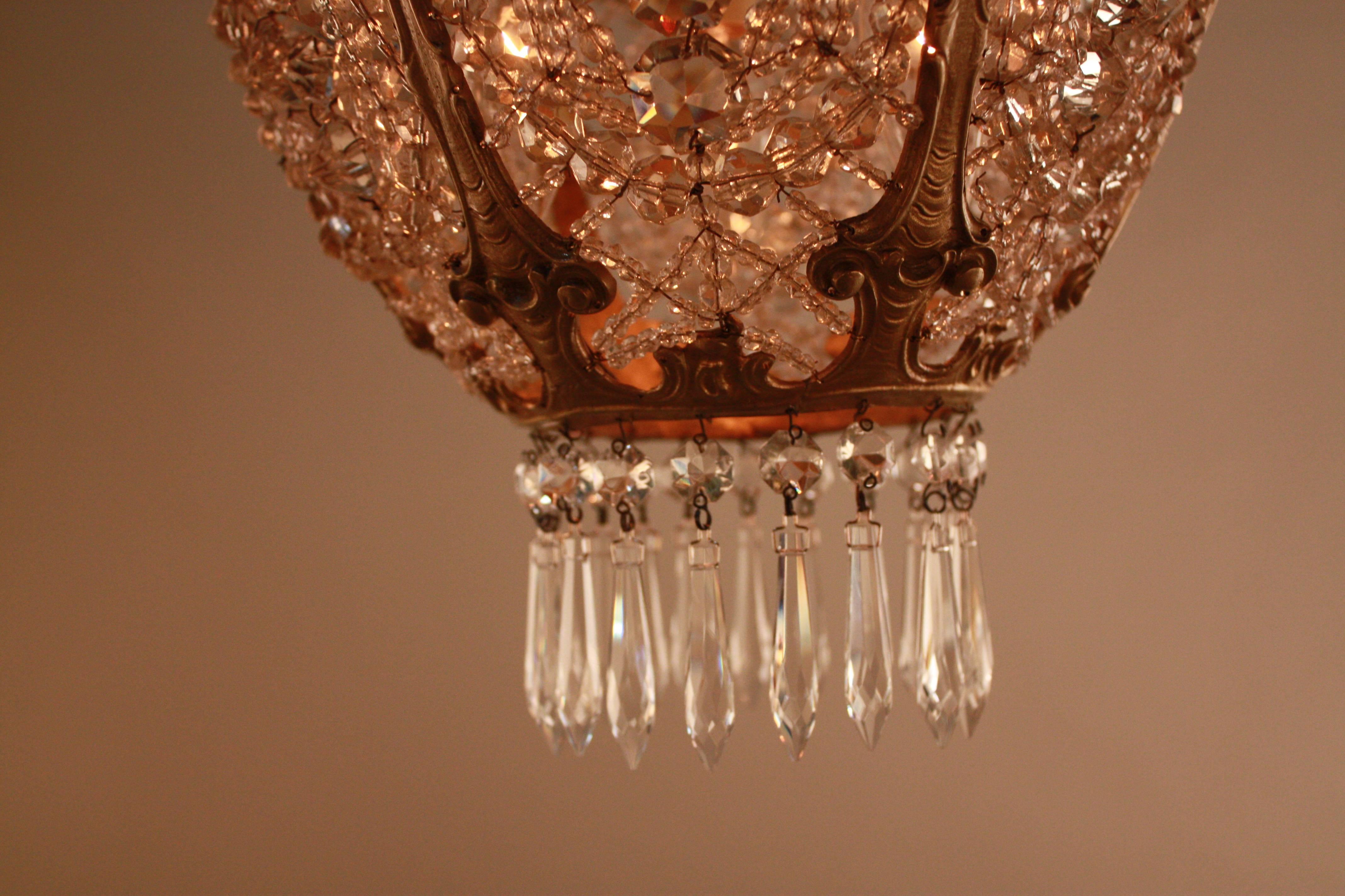 French Crystal and Bronze Chandelier 2