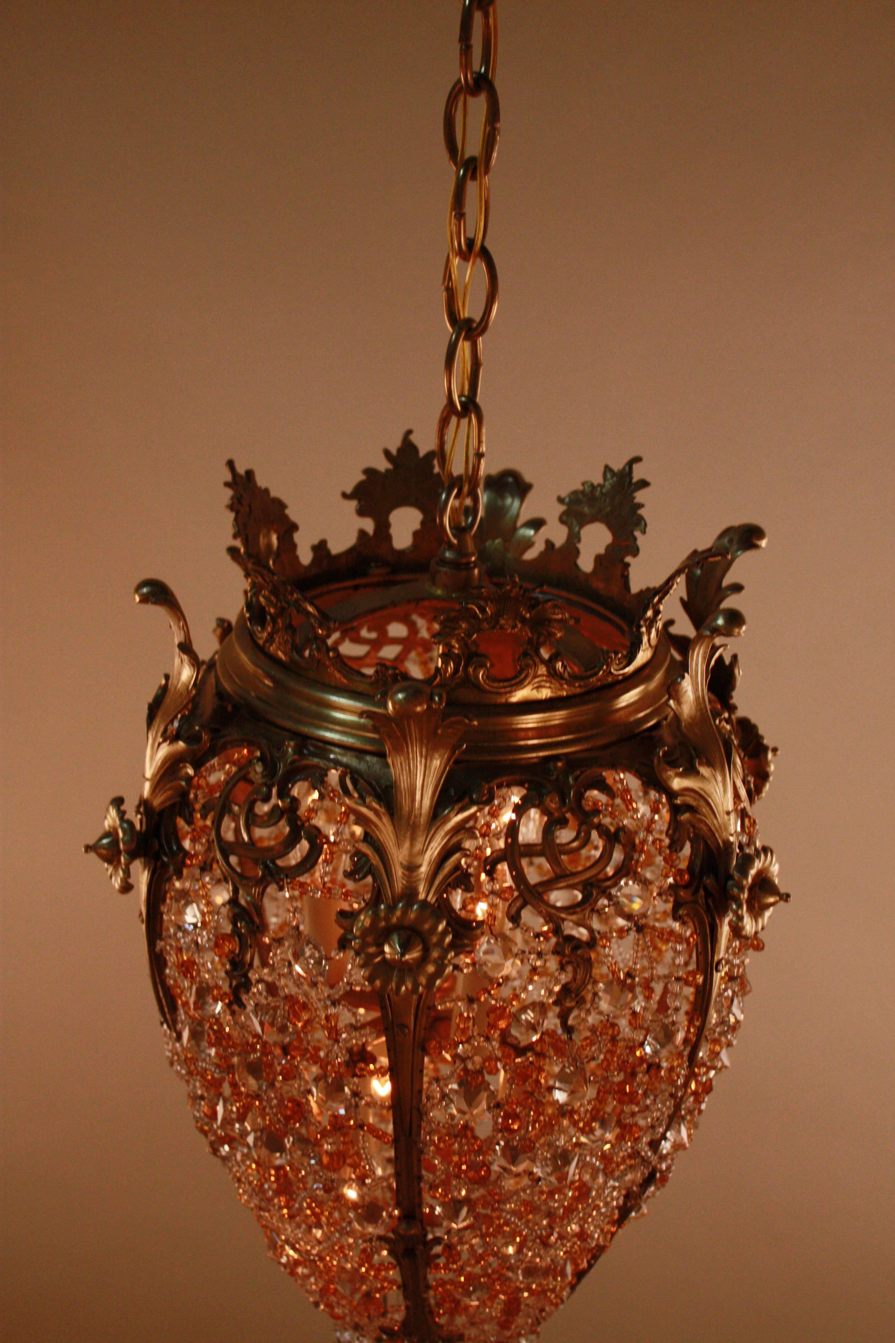 French Crystal and Bronze Chandelier 5