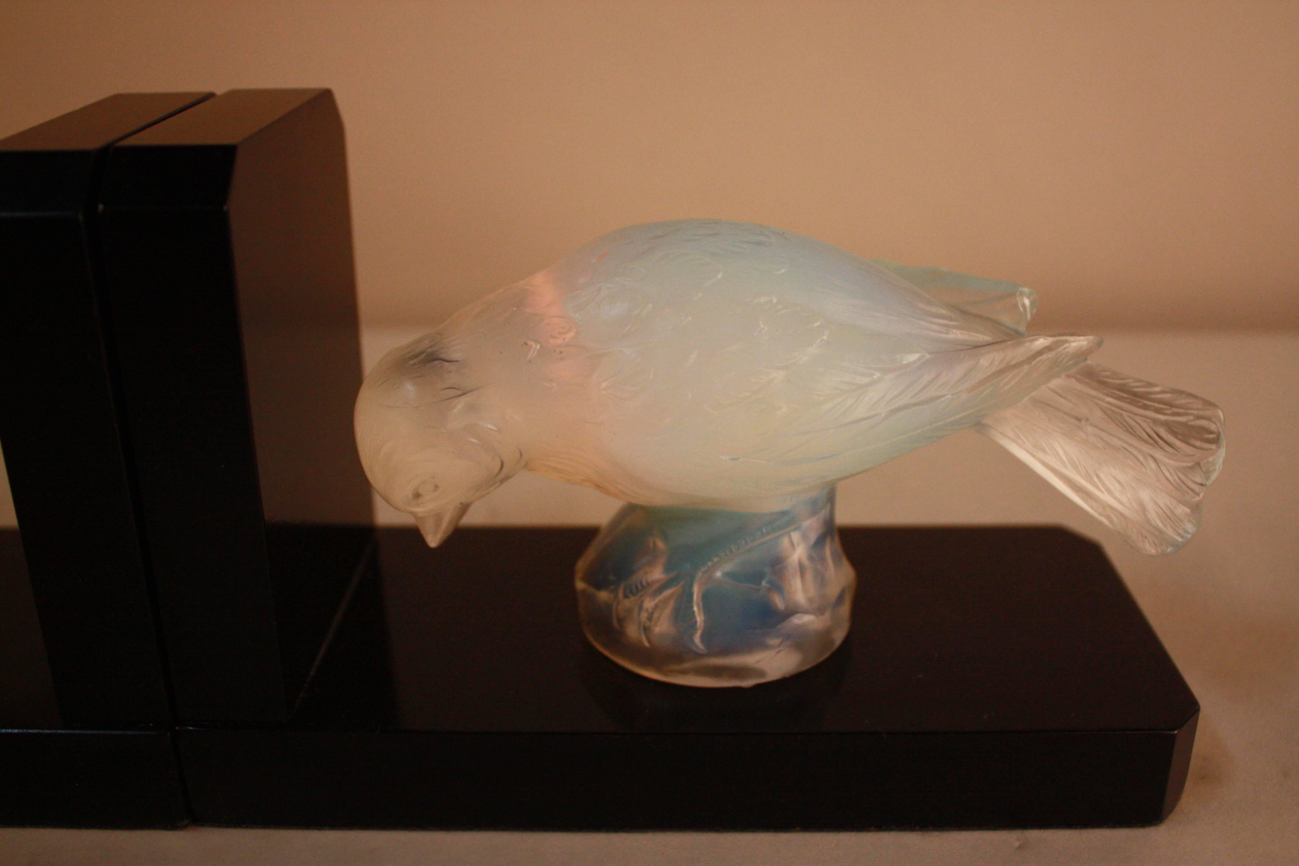 Pair of Opaline Glass Bookends by Verlux In Good Condition In Fairfax, VA
