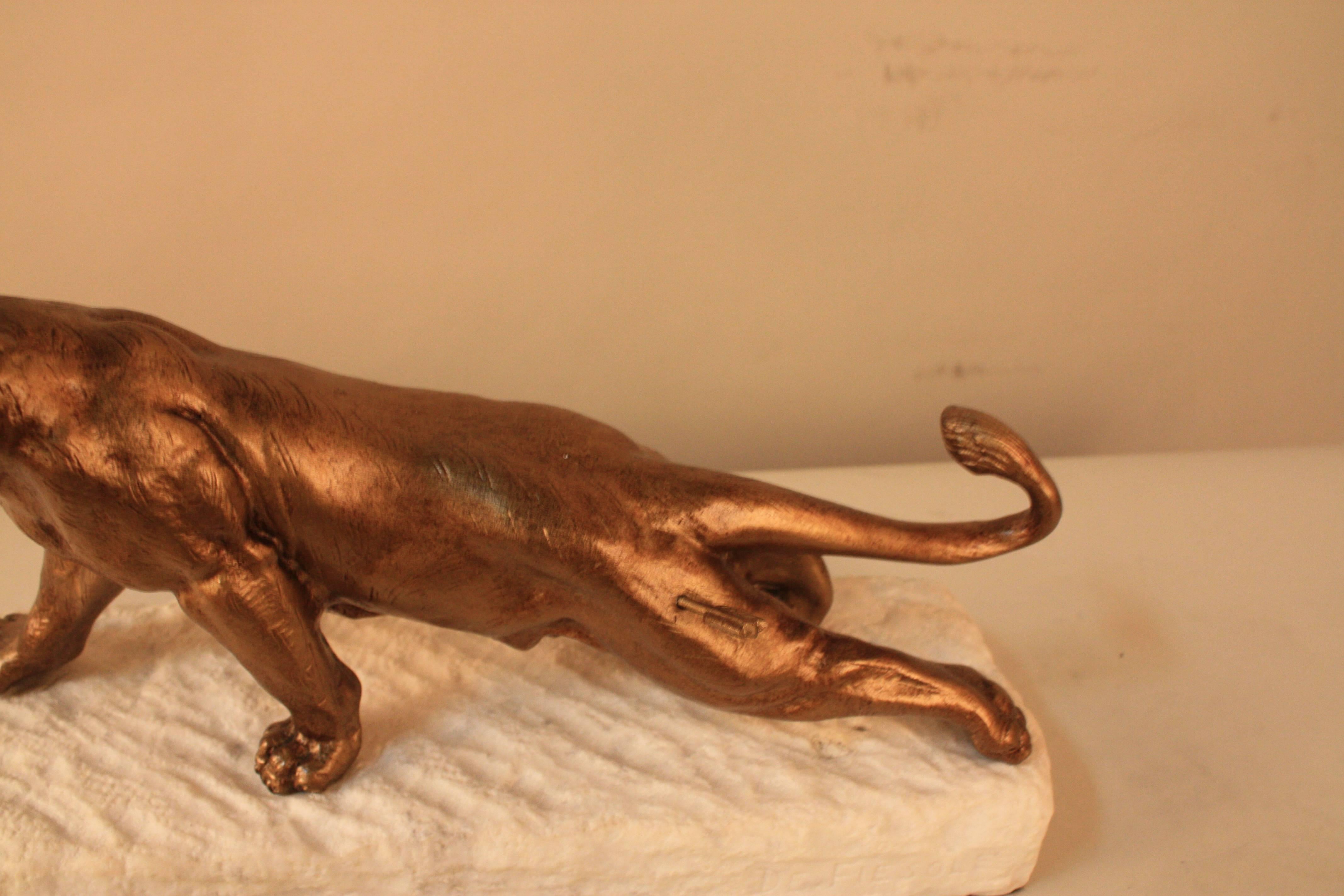  Early 20th Century French Bronze Tiger In Good Condition In Fairfax, VA