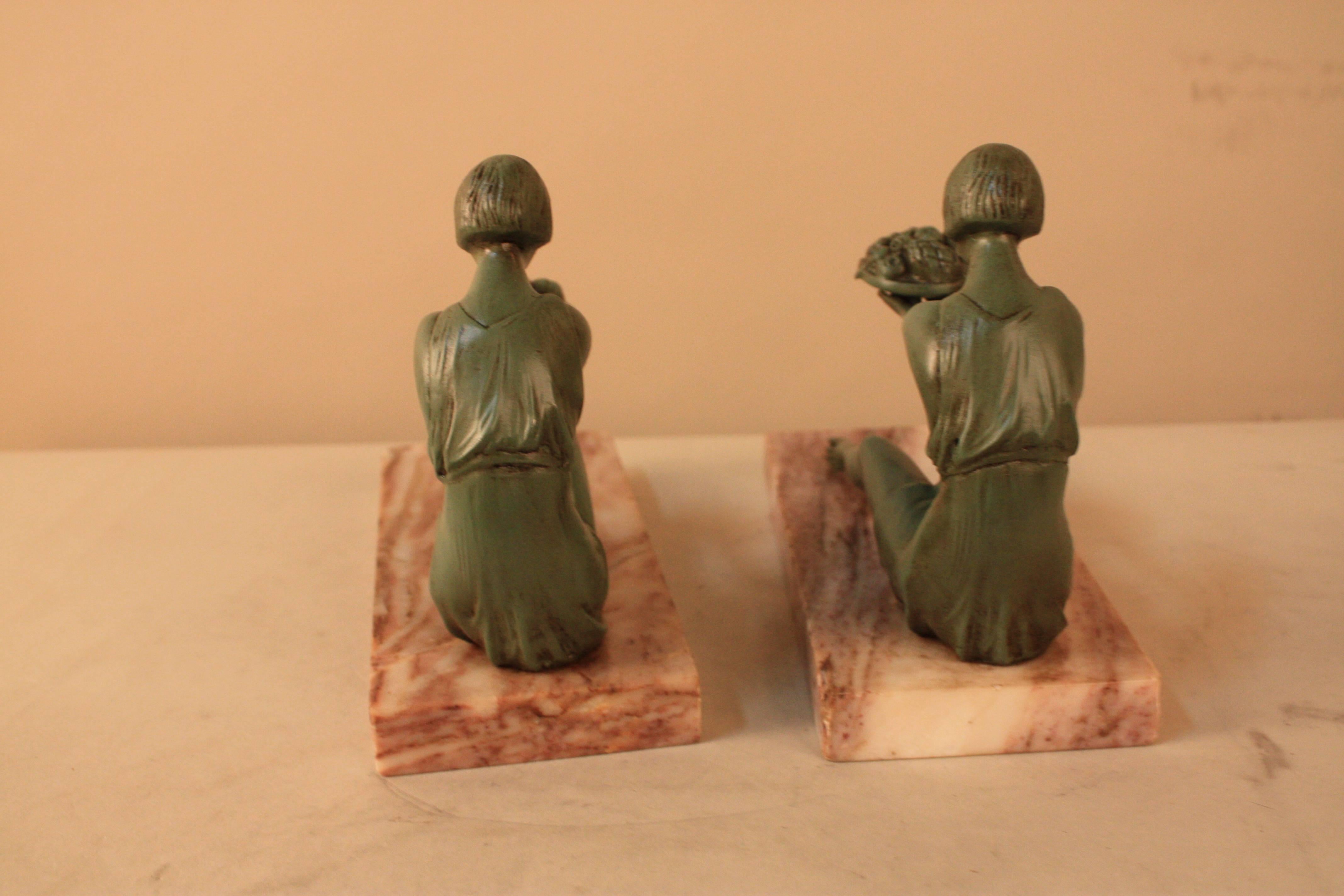 Pair of French Art Deco Bookends In Good Condition In Fairfax, VA
