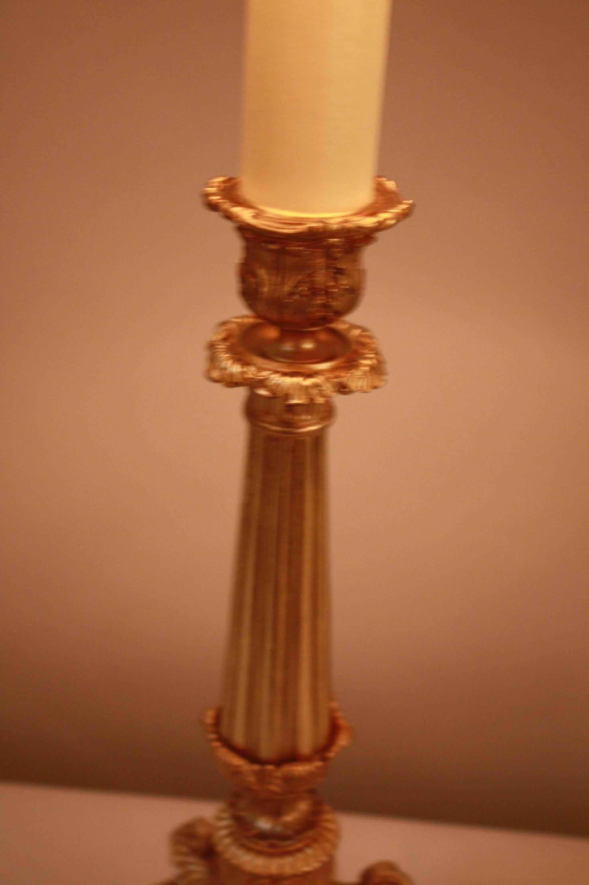 Pair of French Empire Style Bronze Table Lamps 3