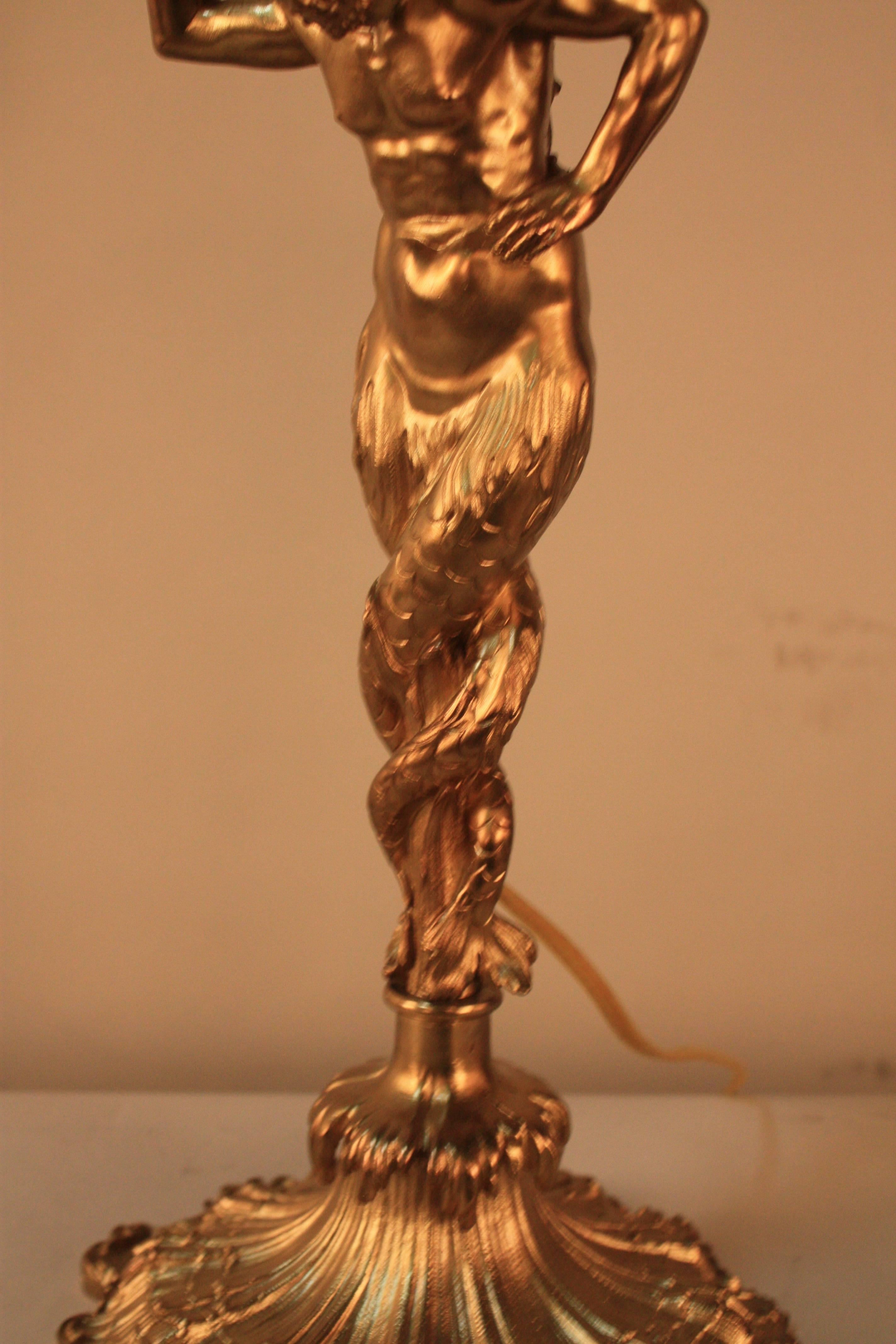 19th Century Bronze Neptune Table Lamp 3