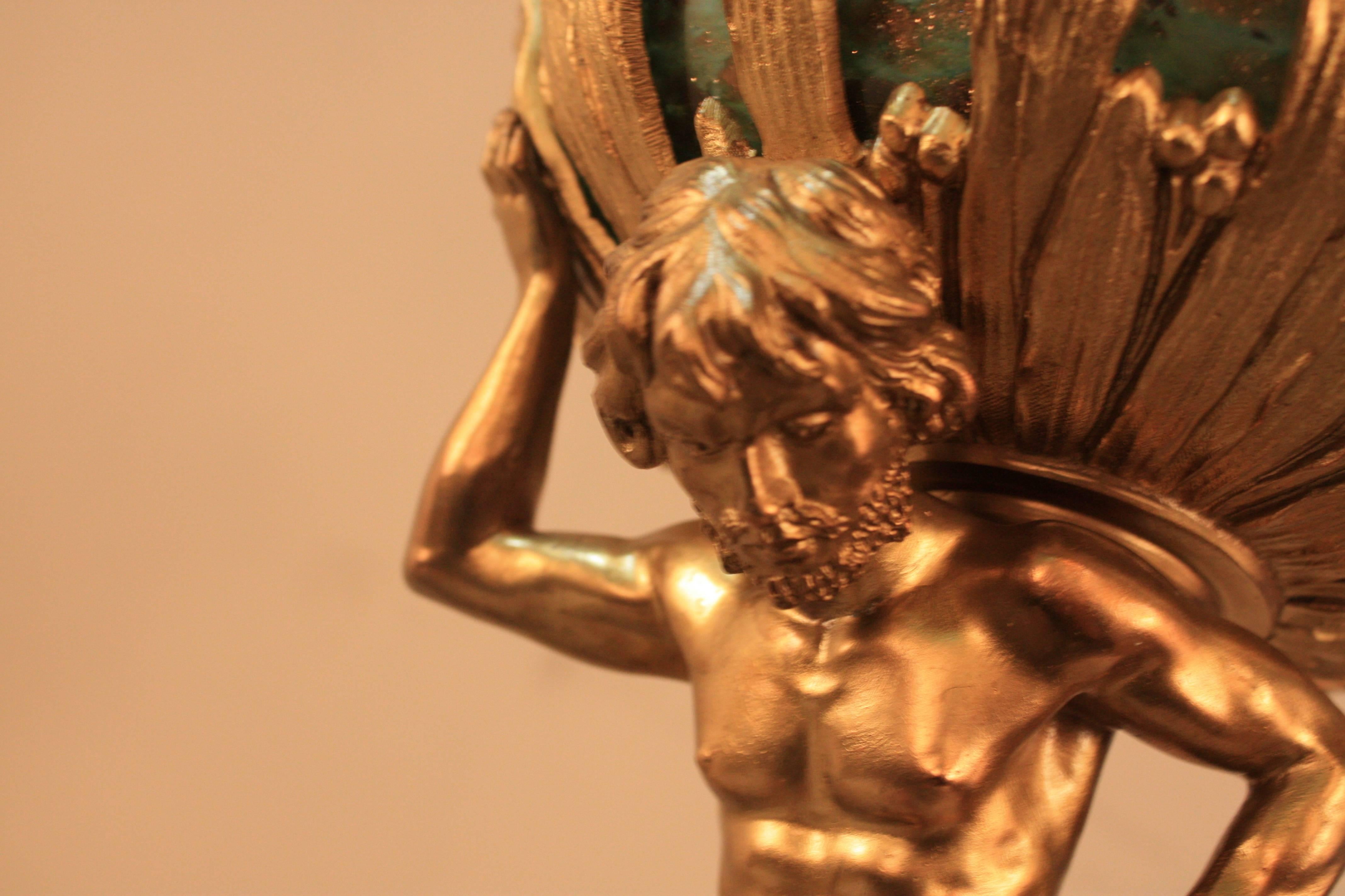 French 19th Century Bronze Neptune Table Lamp