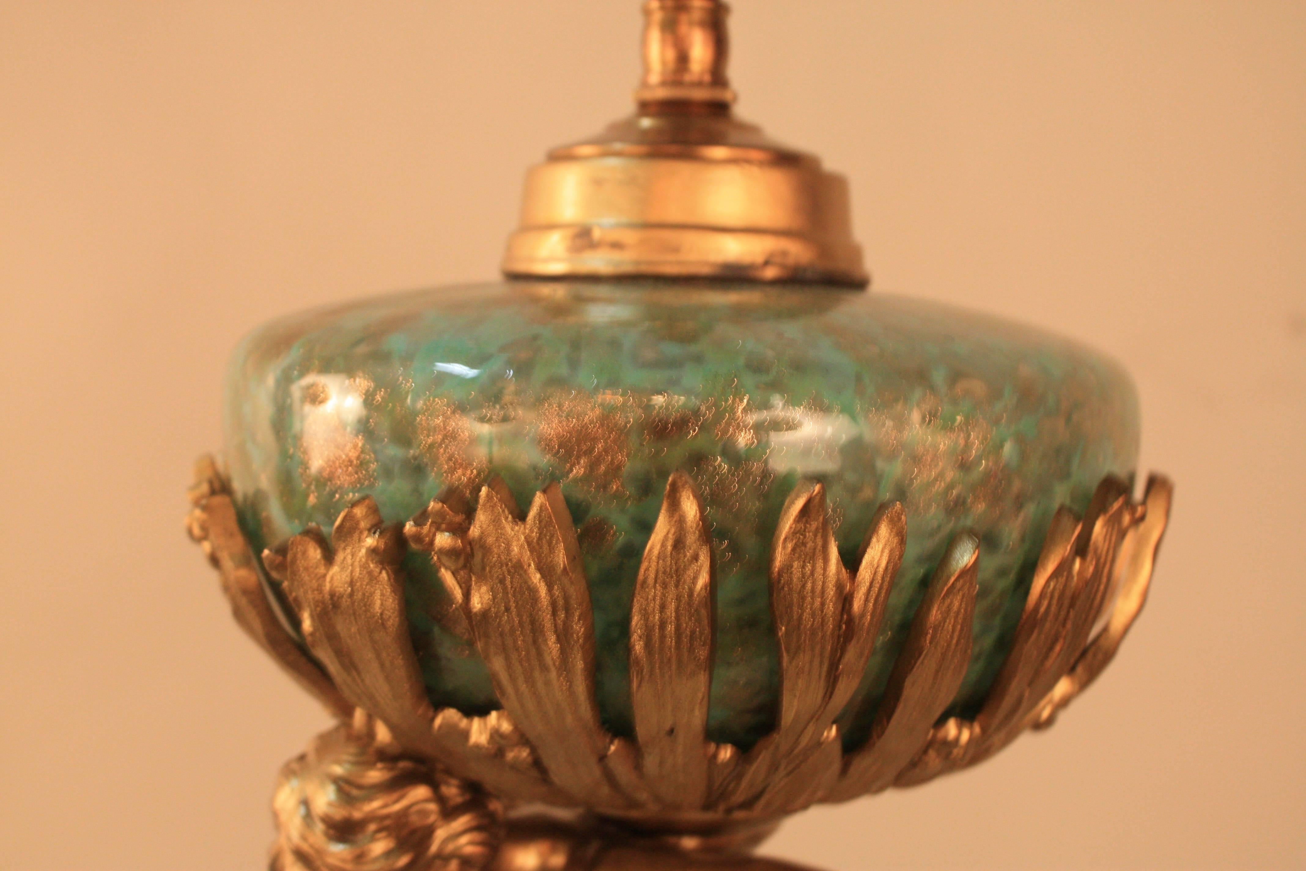19th Century Bronze Neptune Table Lamp In Good Condition In Fairfax, VA