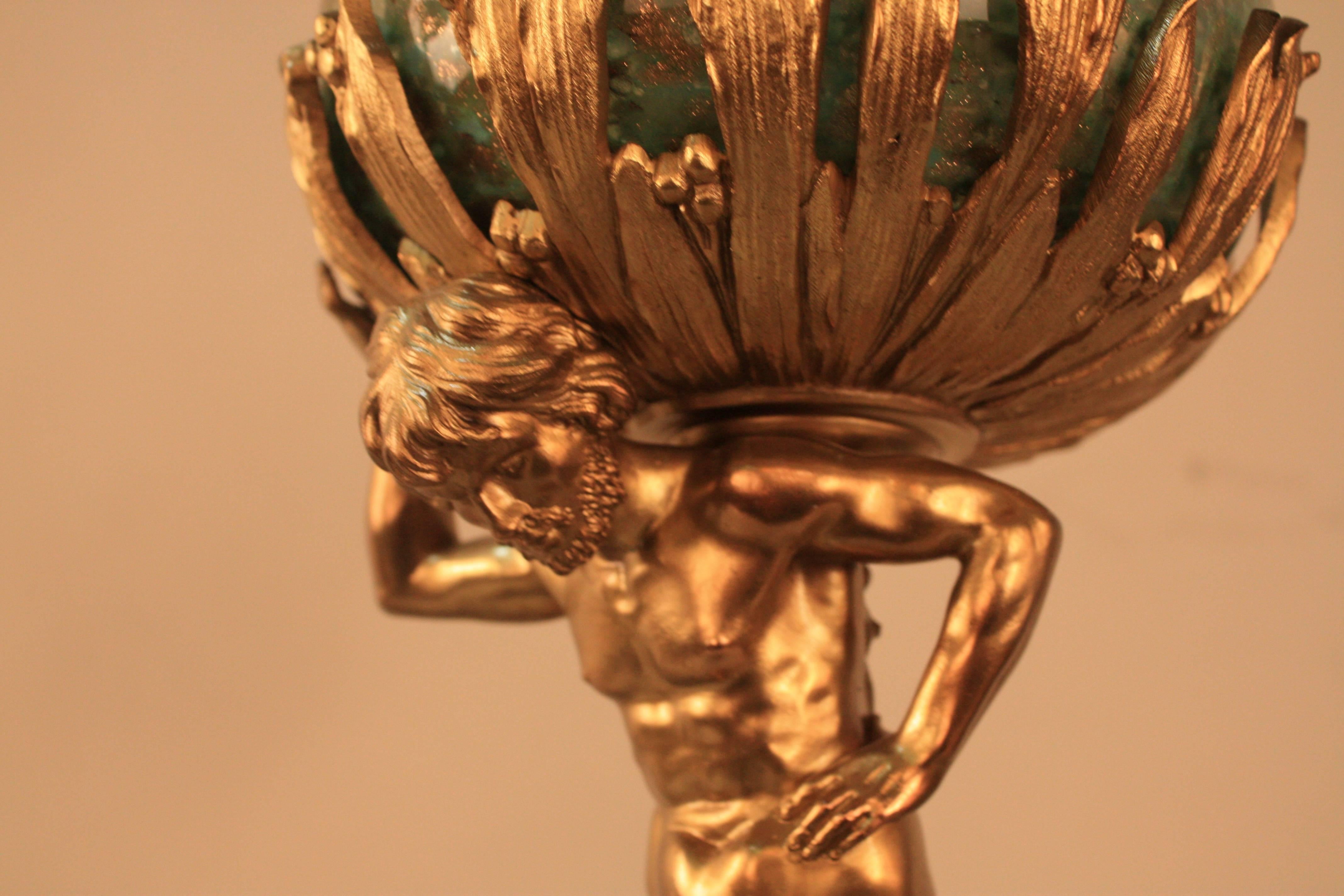 19th Century Bronze Neptune Table Lamp 4
