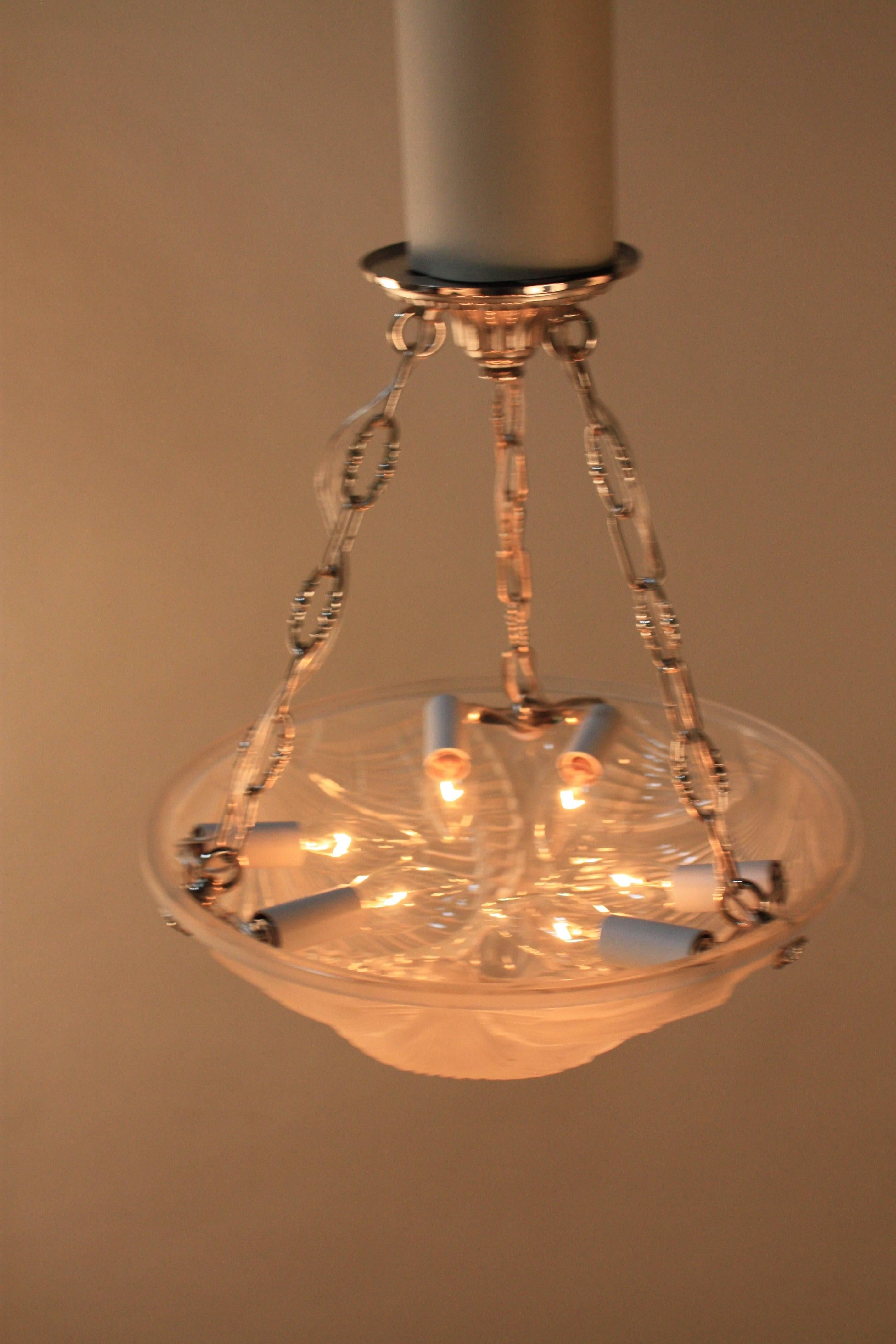 French Art Deco Chandelier by Jean Noverdy 3