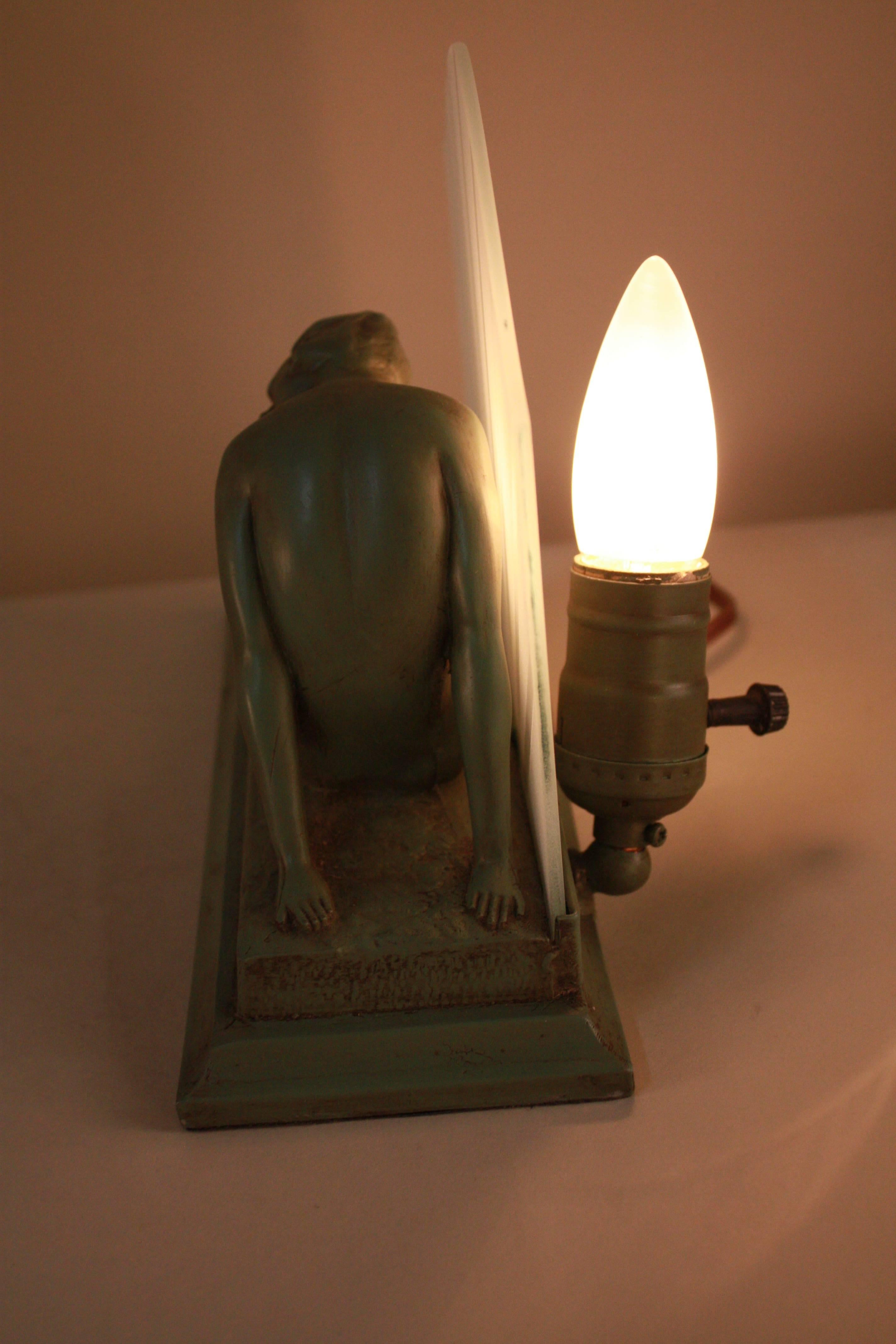 American 1930s Nude Figure Art Deco Table Lamp 1