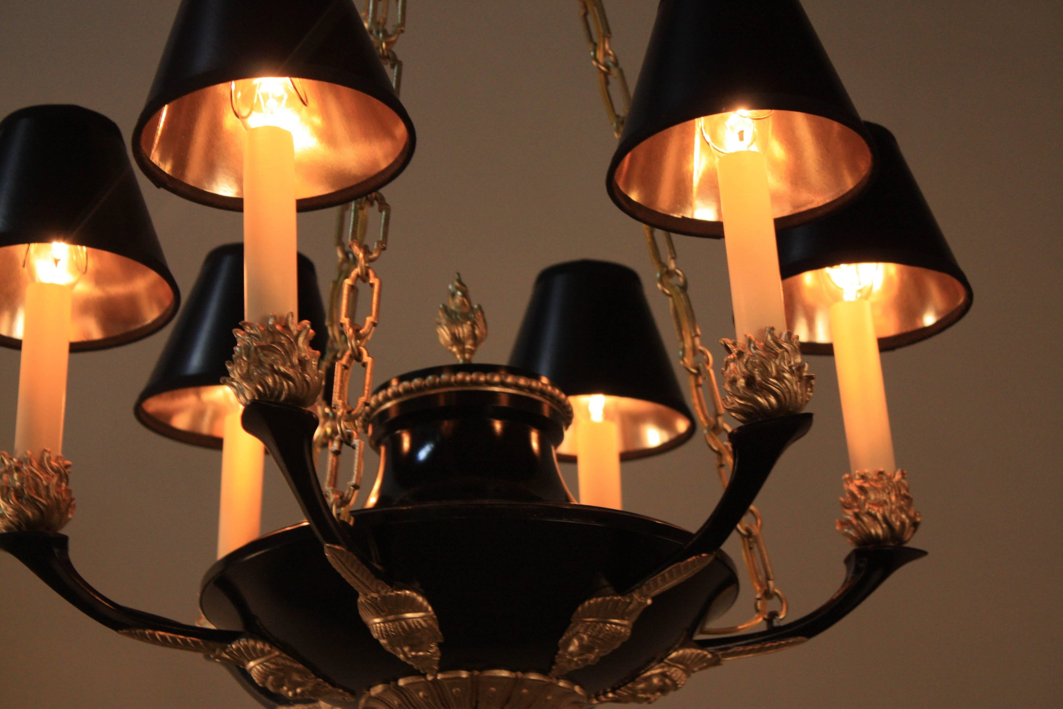 Elegant French Empire Bronze Chandelier 1