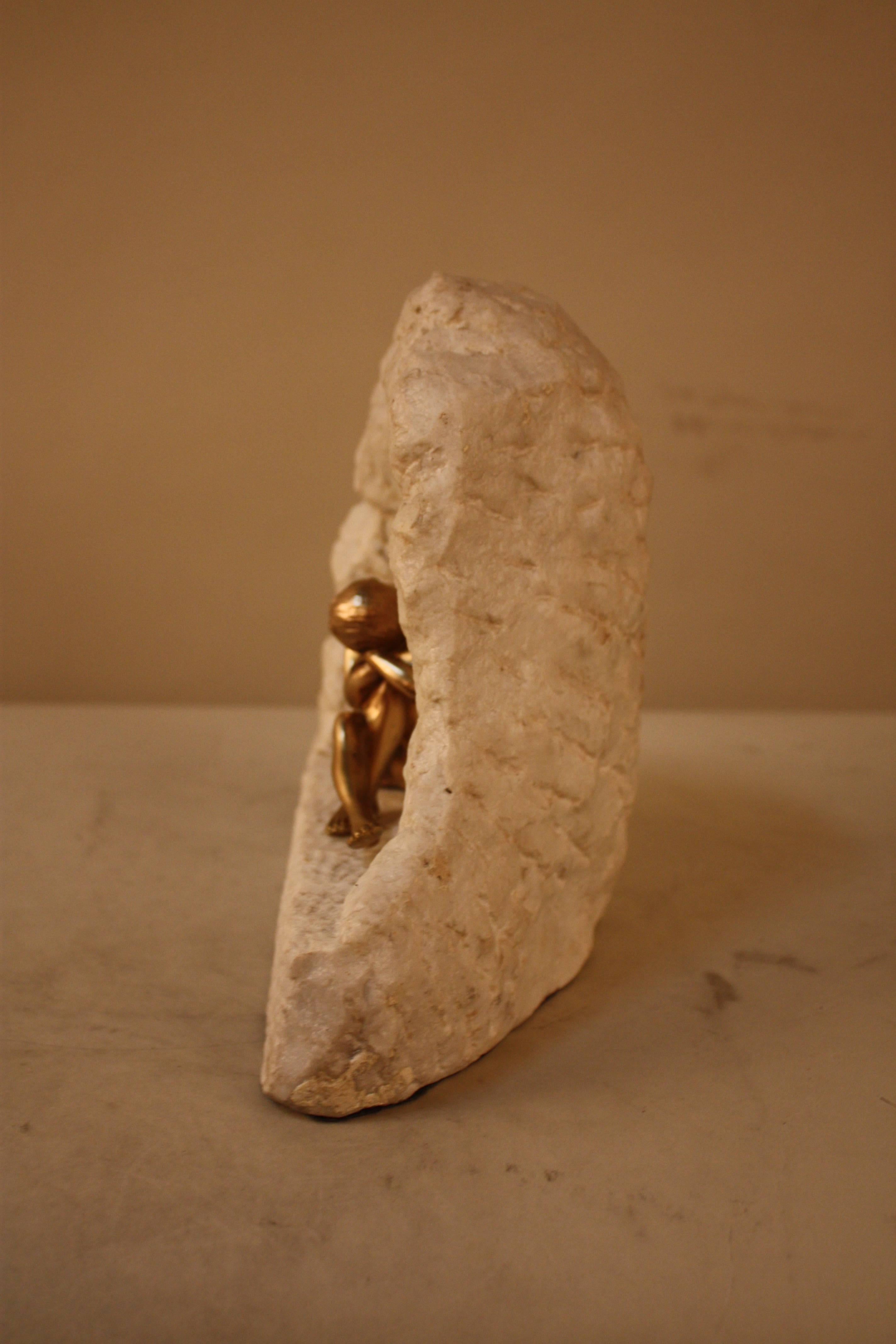 Nude Bronze Sculpture of a Sitting Woman 1