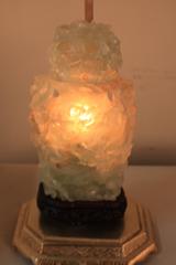 Early 20th Century Chinese Carved Jade Table Lamp