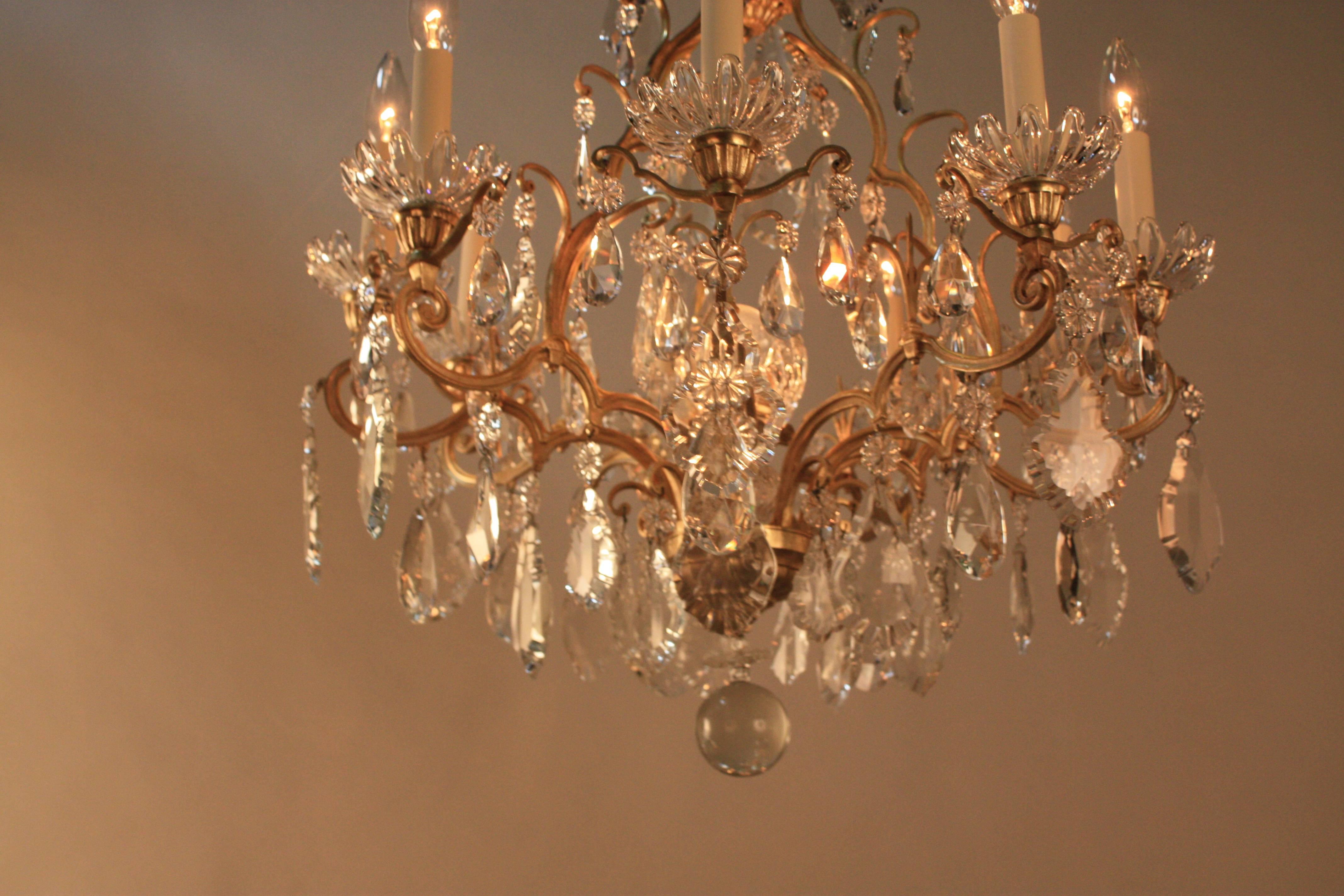 French Ten Light Baccarat Crystal Chandelier