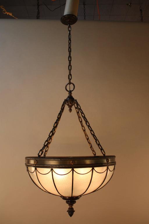 American Leaded Glass Inverted Dome Chandelier at 1stDibs chandelier dome