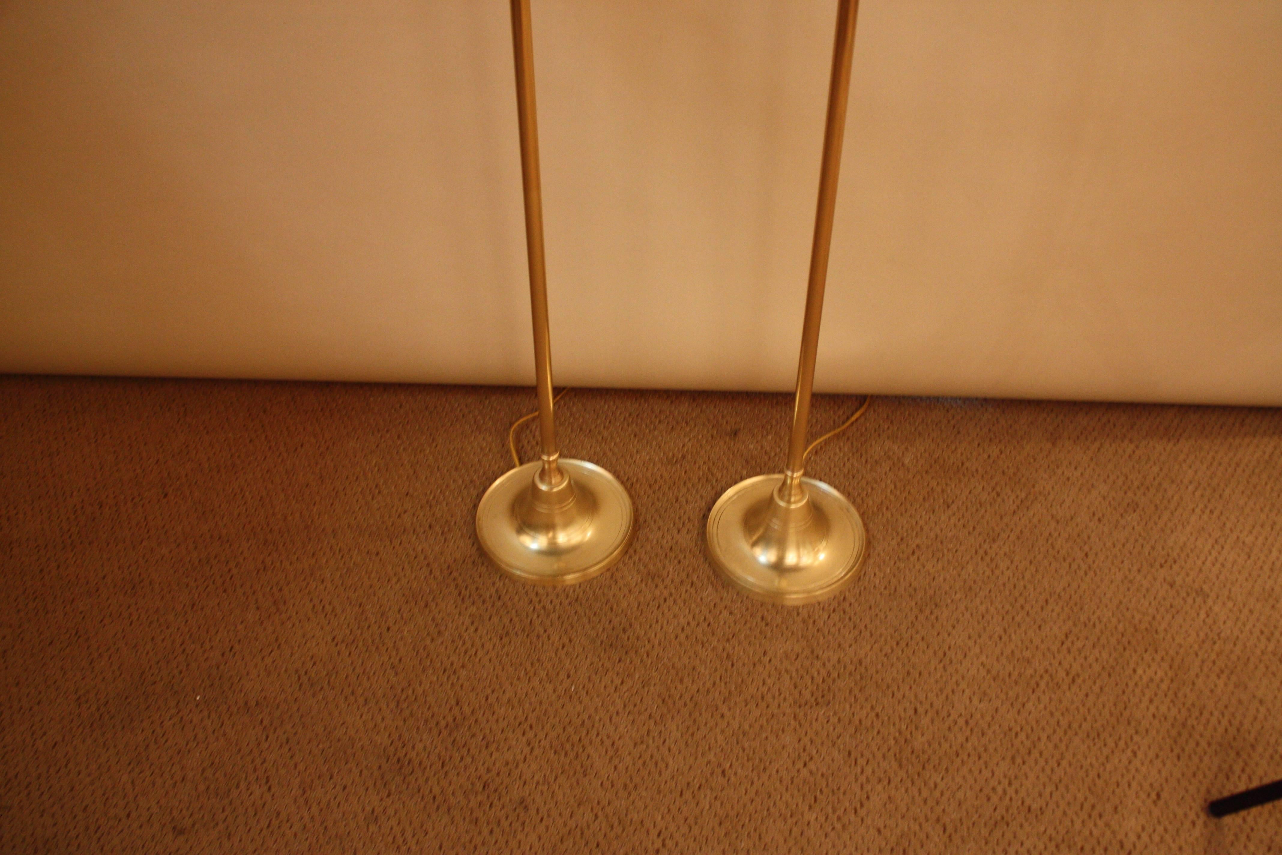 Maison Baguès Pair of Swing Arm Bronze Floor Lamps 1