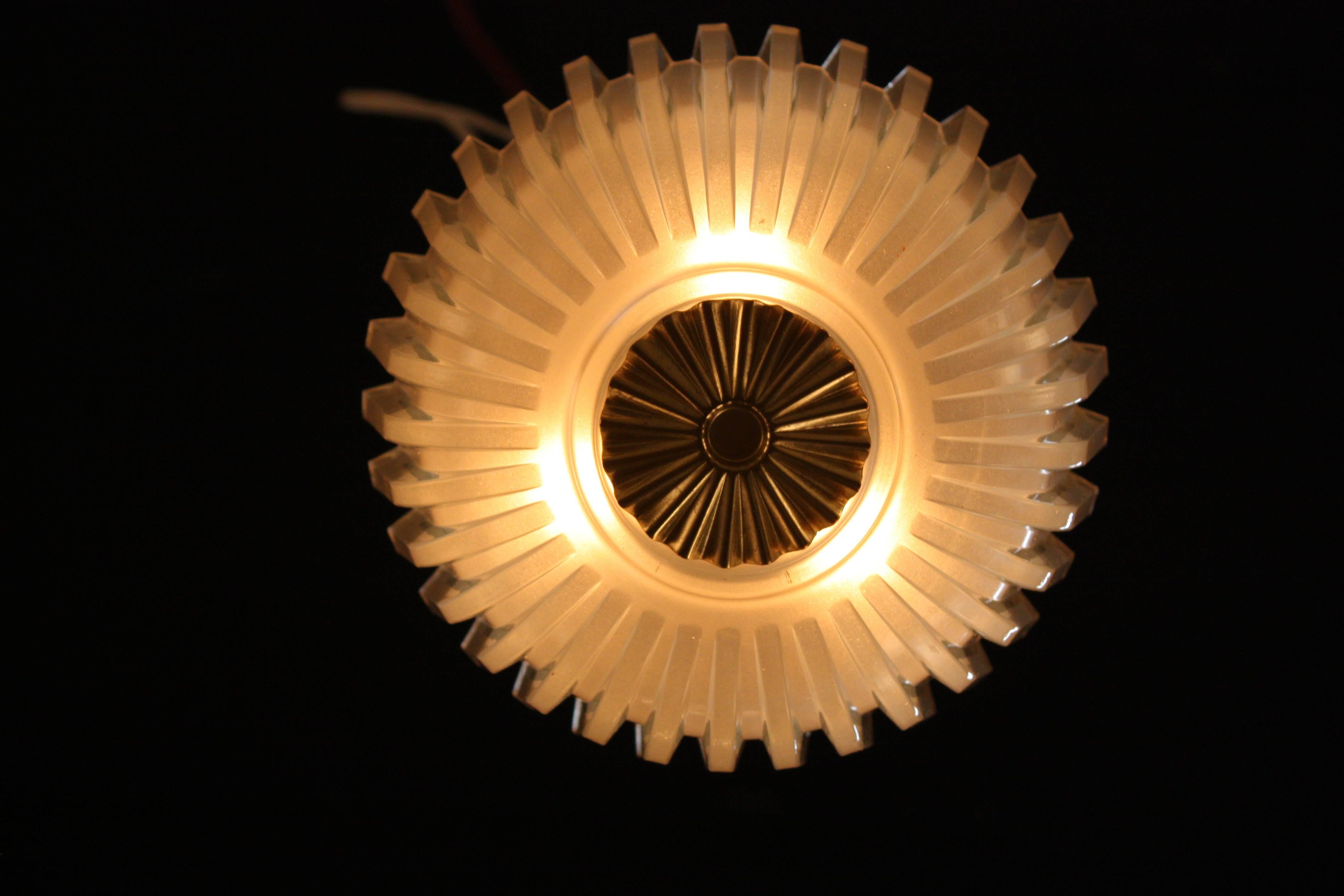 Mid-Century Modern Italian Glass Flush Mount Light by Archimede Seguso