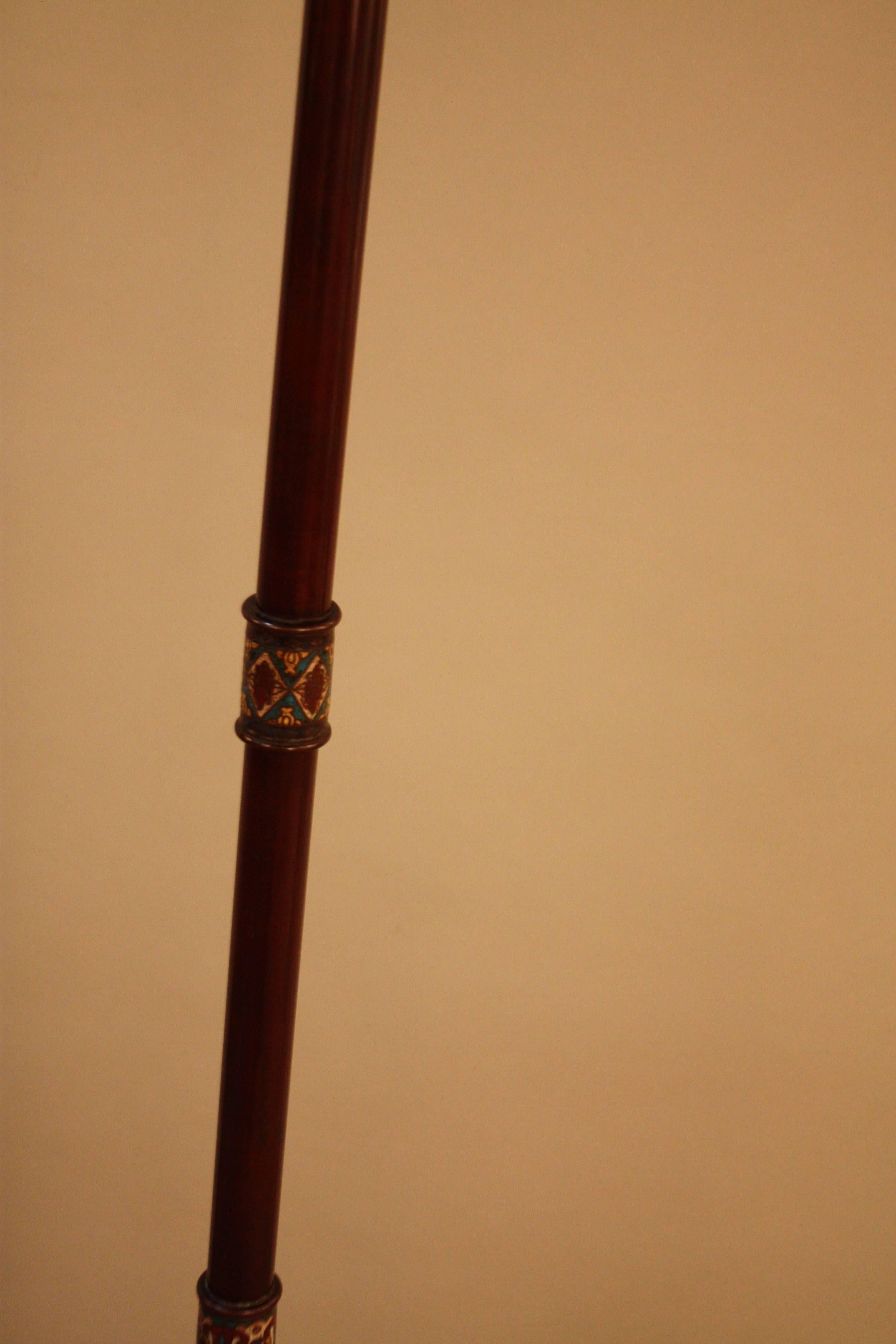 Early 20th Century Japanese Champlevé Bronze Floor Lamp 1