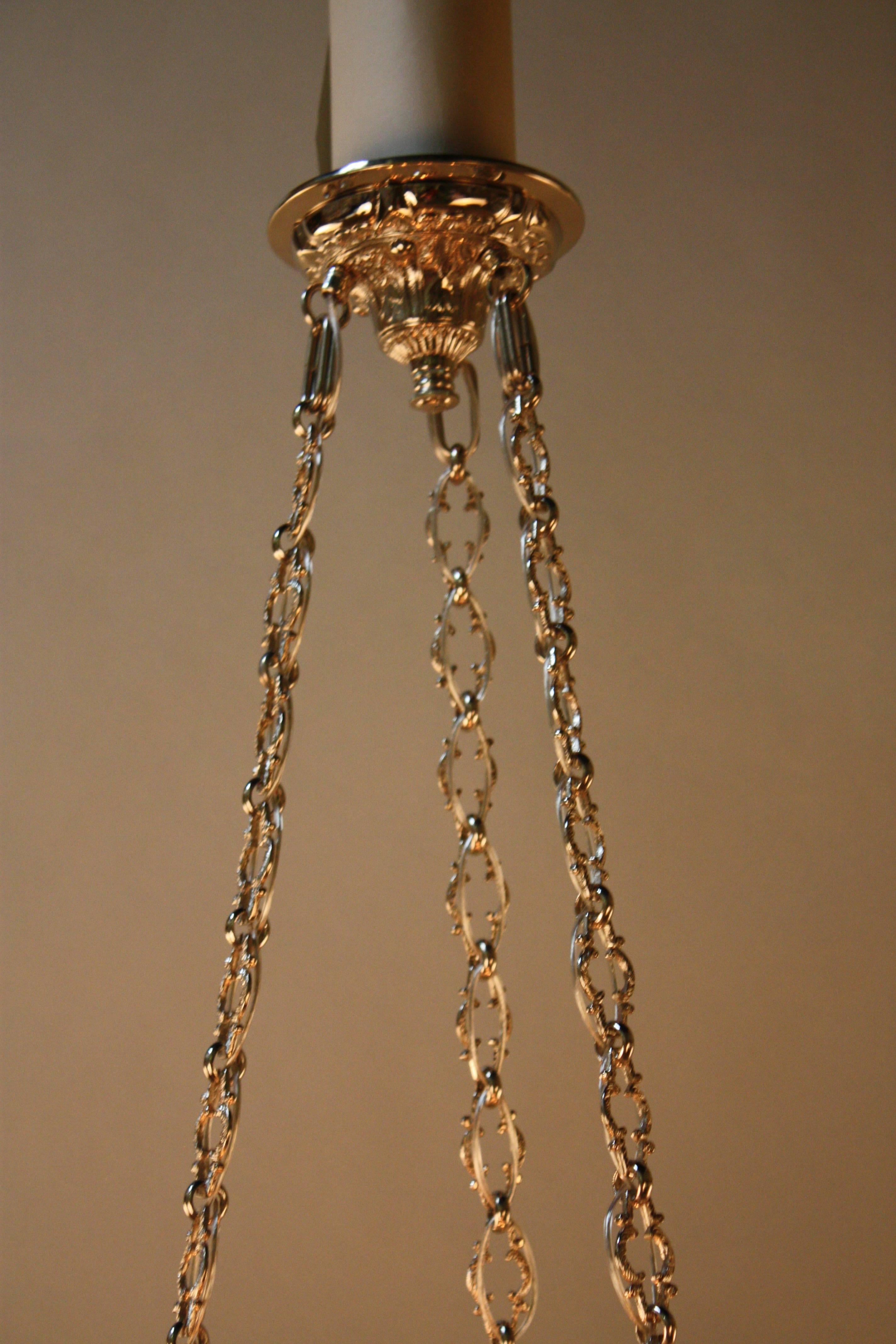 Mid-20th Century Pair of French Art Deco Chandelier by Degue