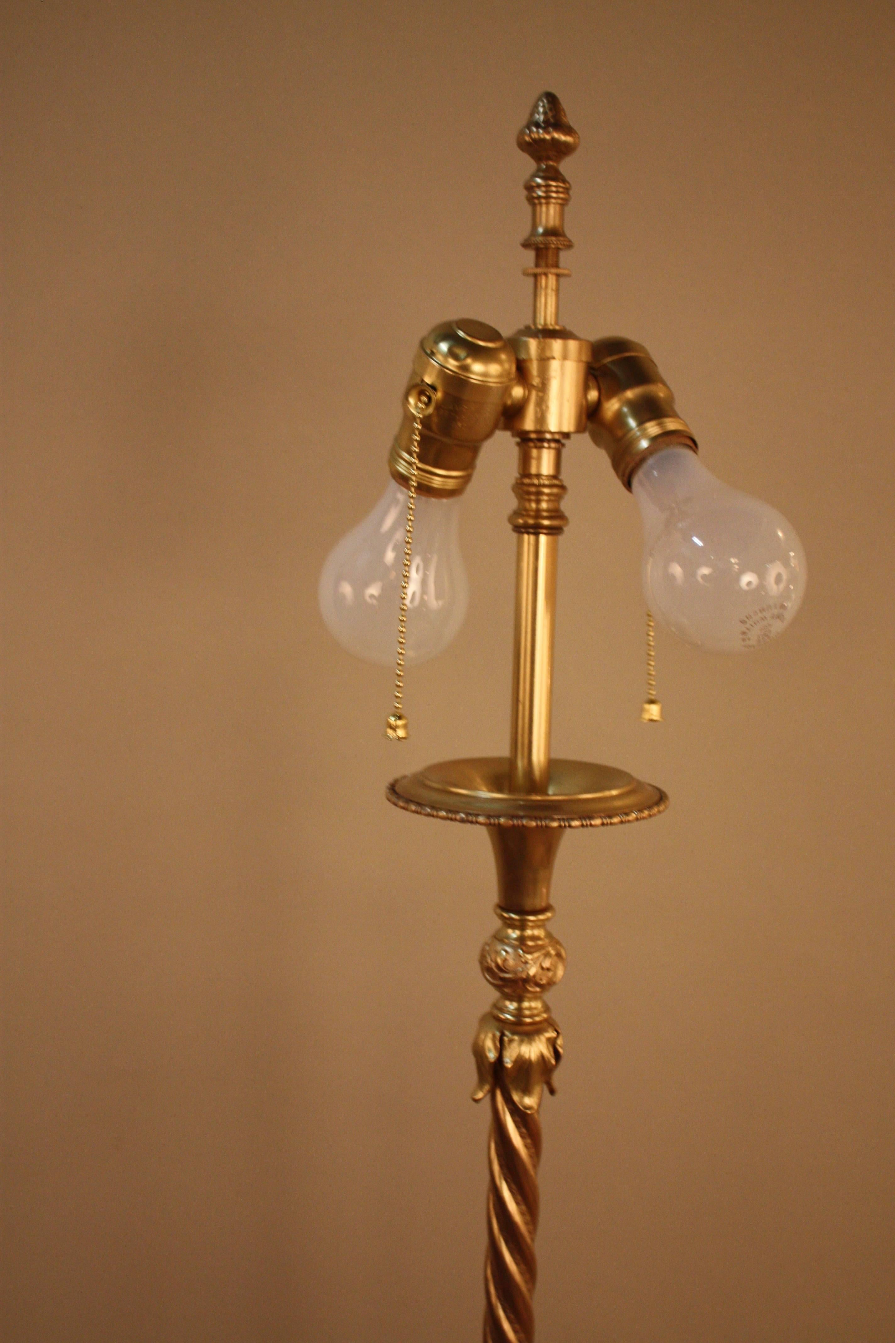 Early 20th Century American Bronze and Alabaster Floor Lamp Attributed to E.F. Caldwell