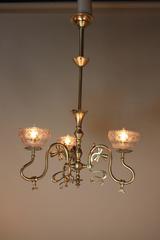 19th Century Electrified Art Nouveau Gas Chandelier