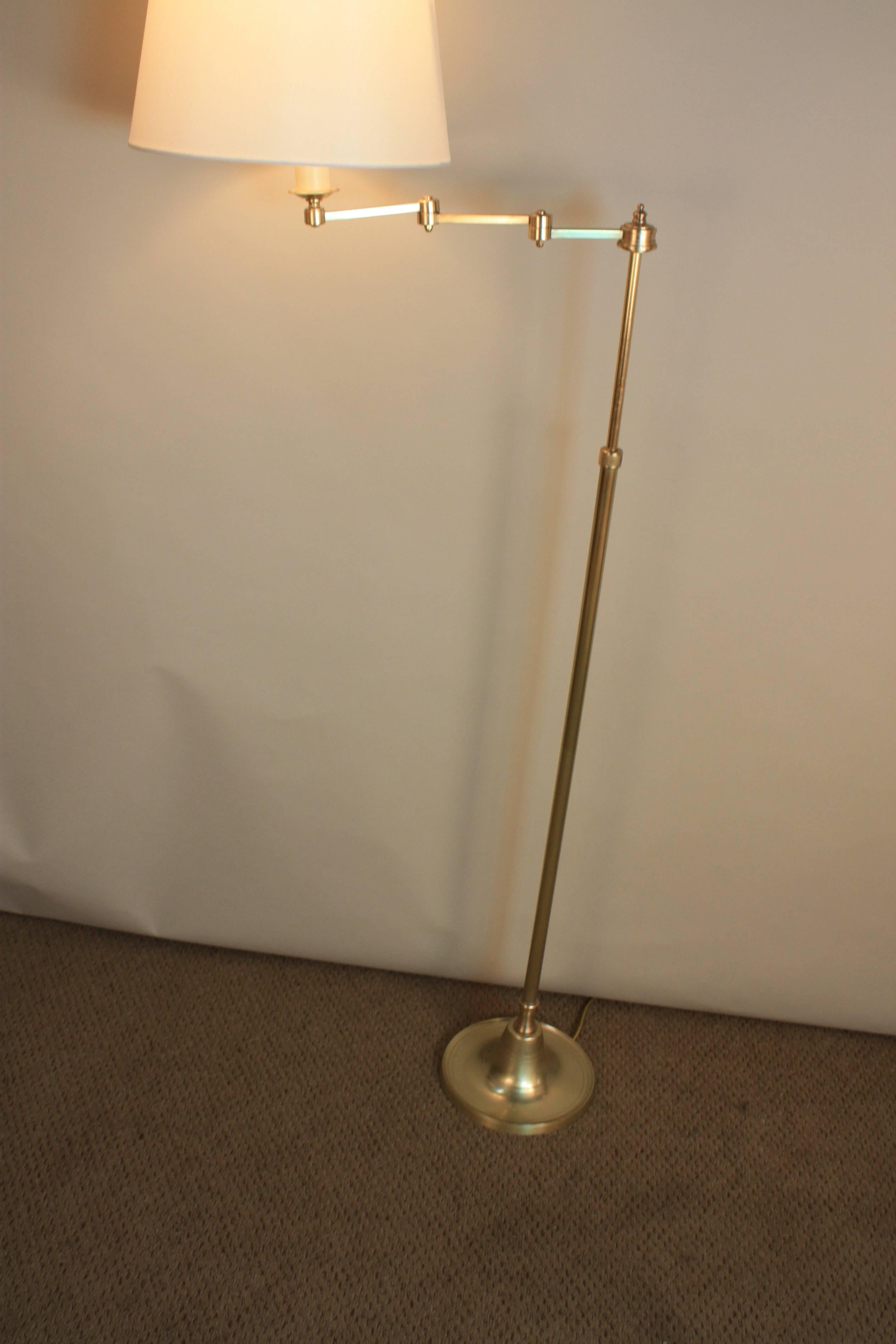 Maison Baguès Swing Arm Bronze Floor Lamp In Good Condition In Fairfax, VA