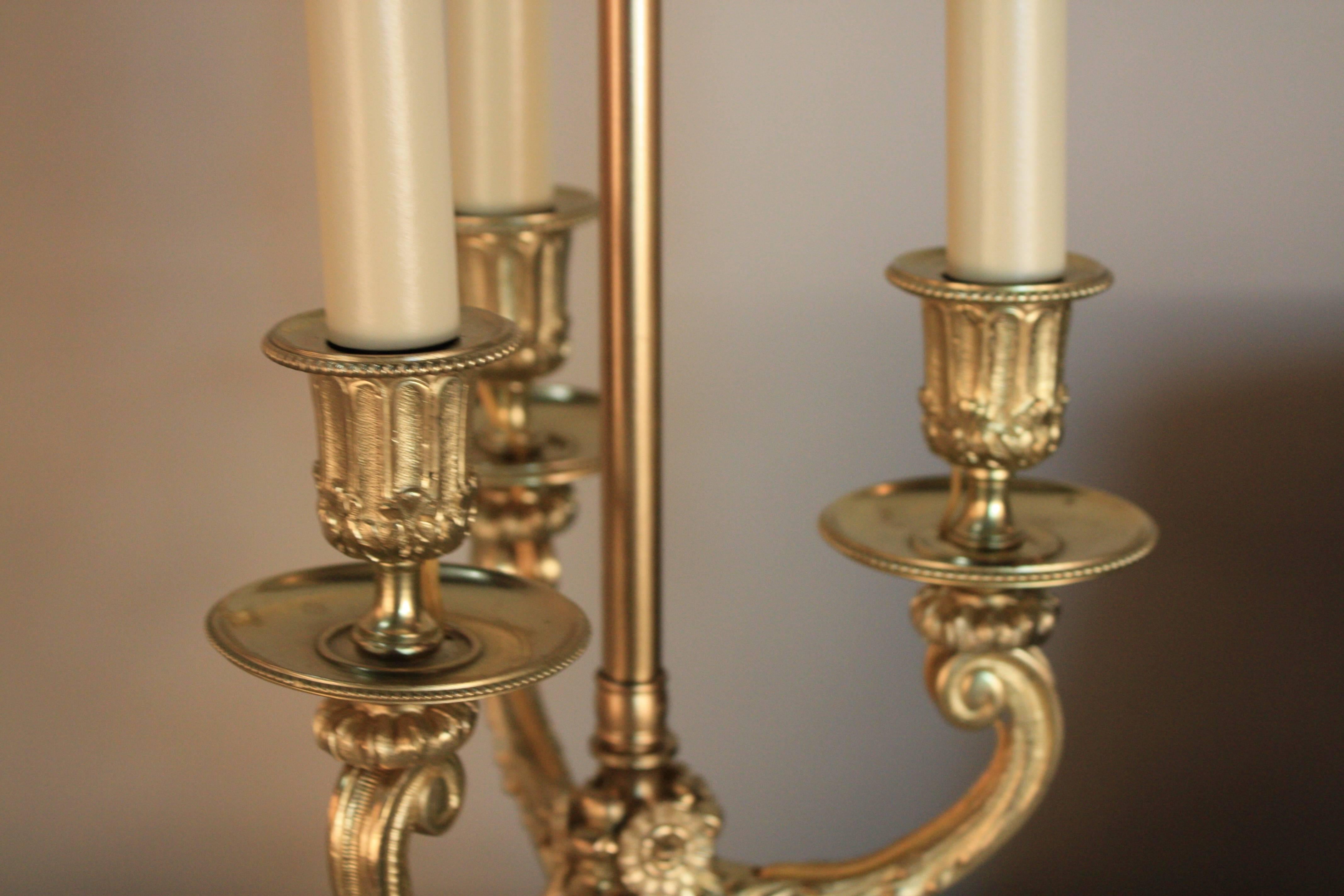 French 19th Century Bronze Candelabra Table Lamp 3