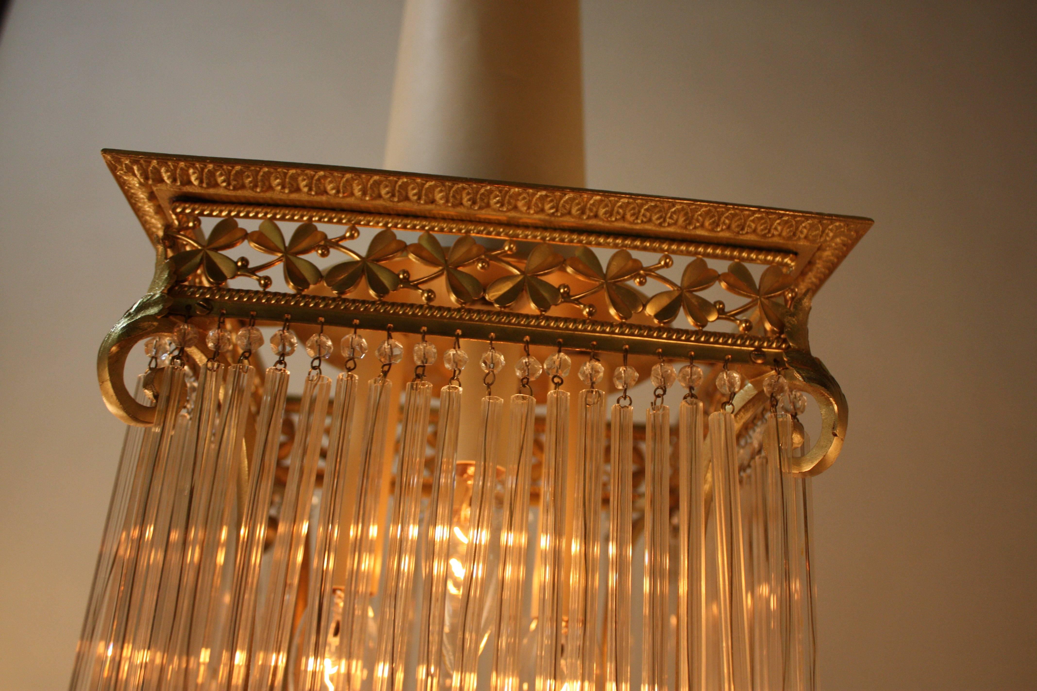 Early 20th Century French 1920s Flush Mount Chandelier