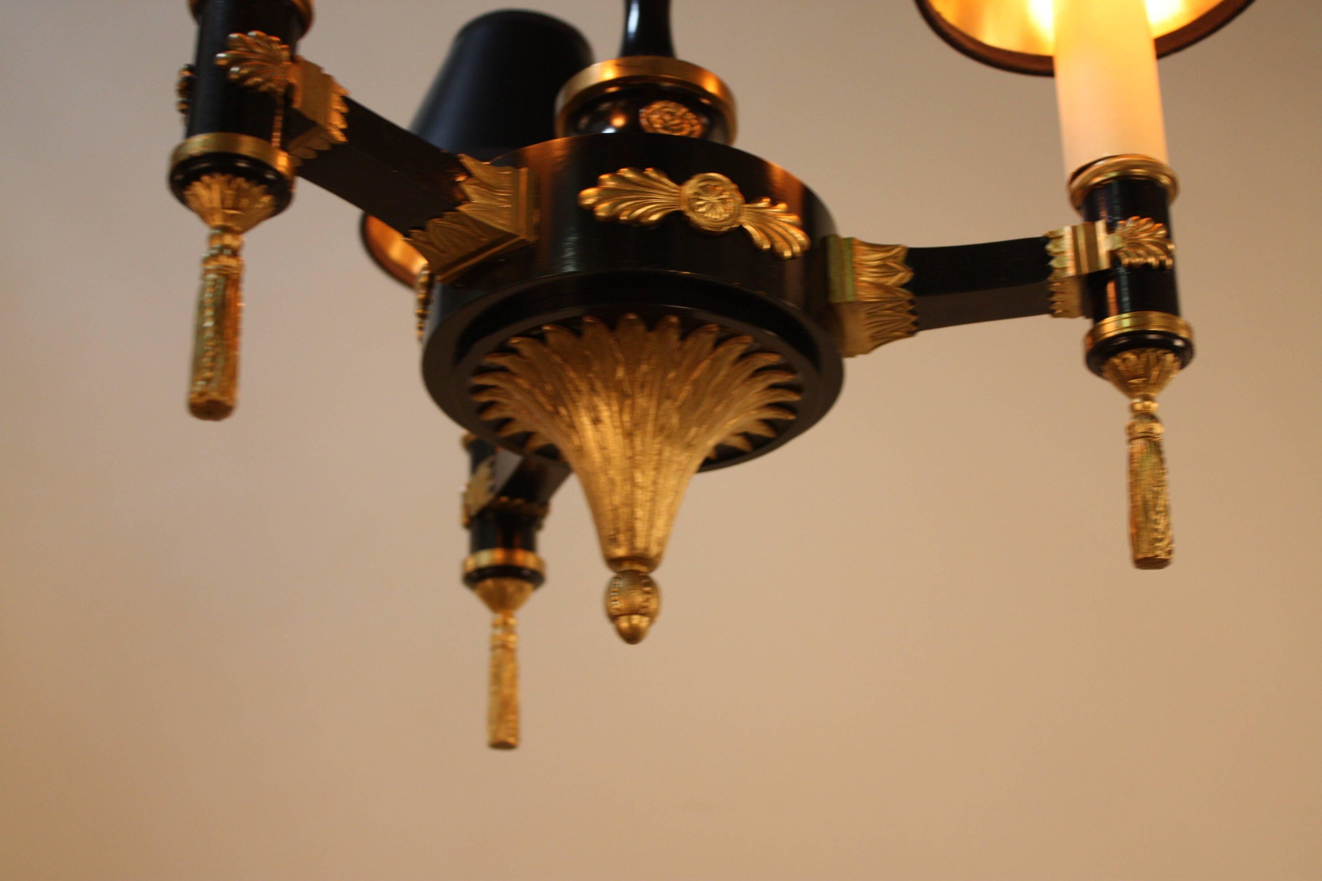 French Empire Style Bronze Chandelier 1