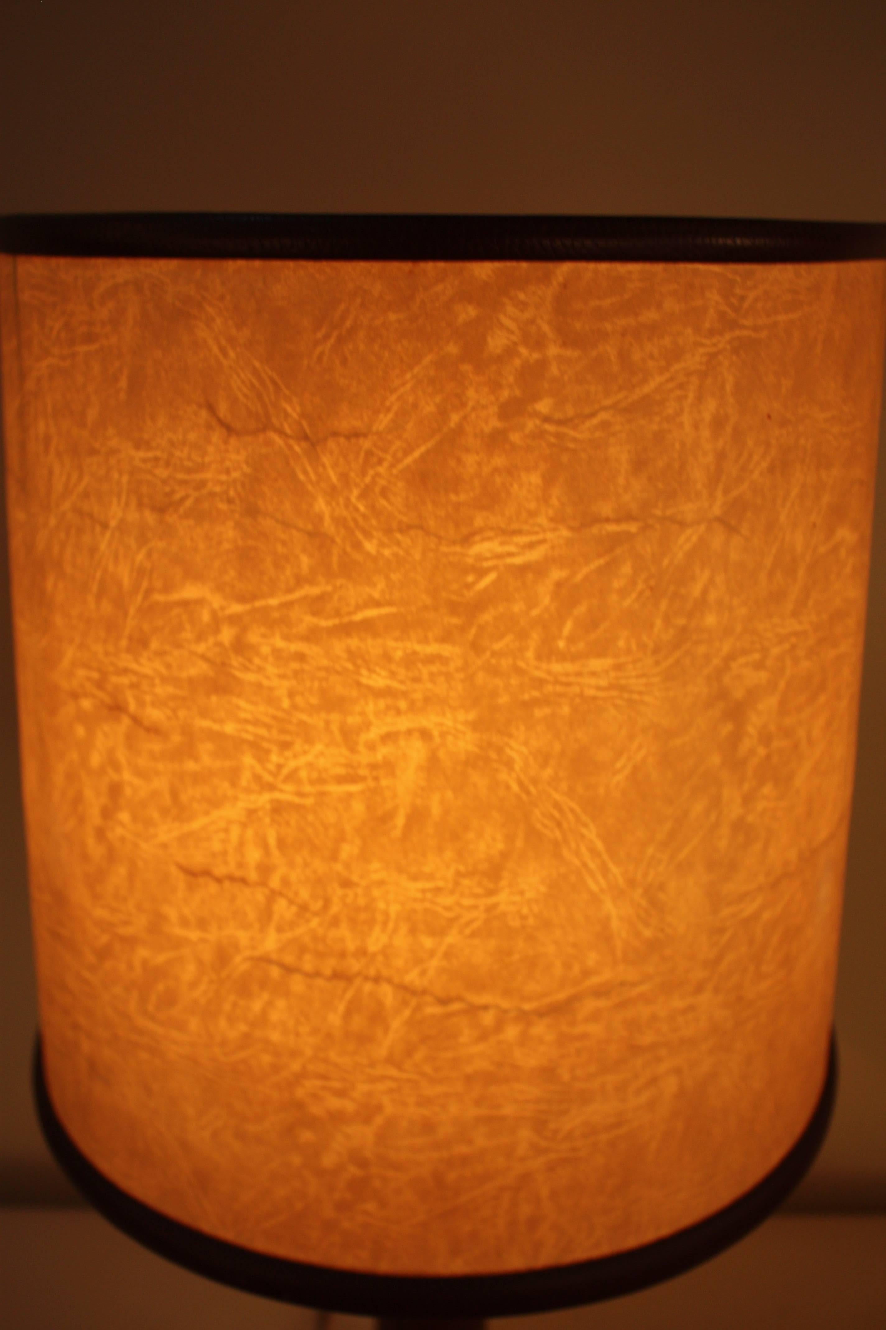 Le Tanneur Leather Table Lamp with Matching Lampshade 2