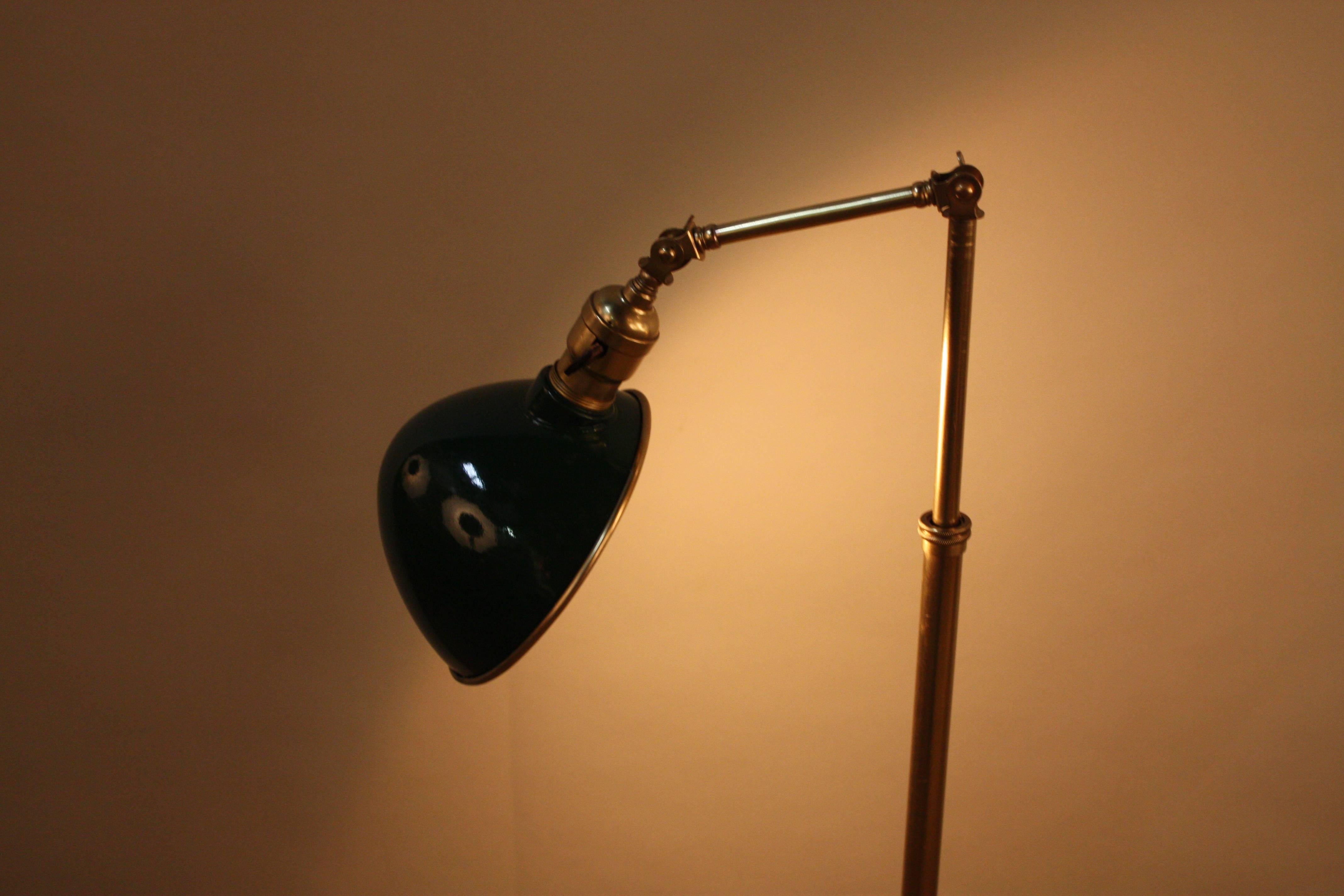 Early 20th Century American Adjustable Brass Floor Lamp by Faries