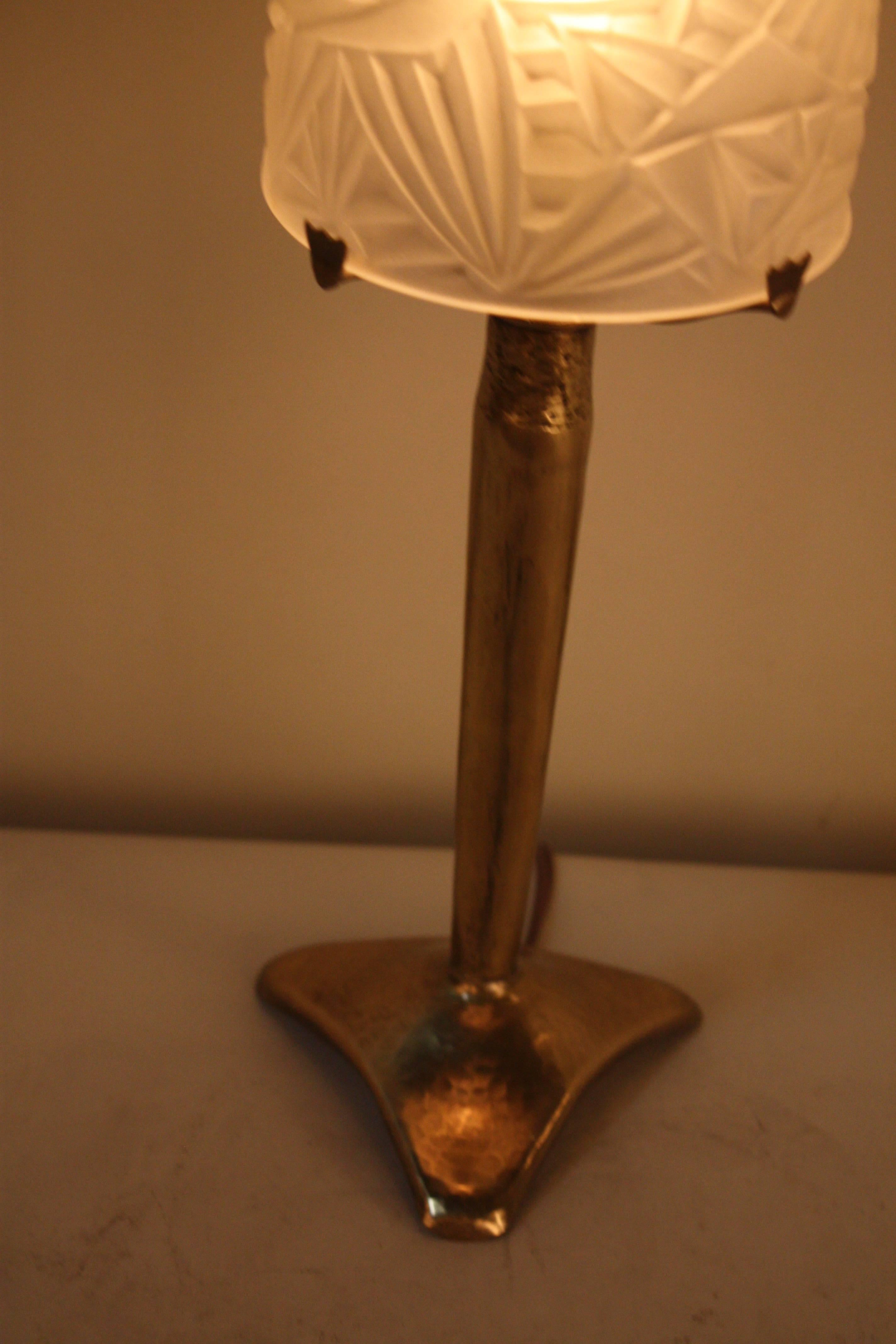 French Art Deco Table Lamp by Jean Noverdy, Dijon, 1920s In Good Condition In Fairfax, VA